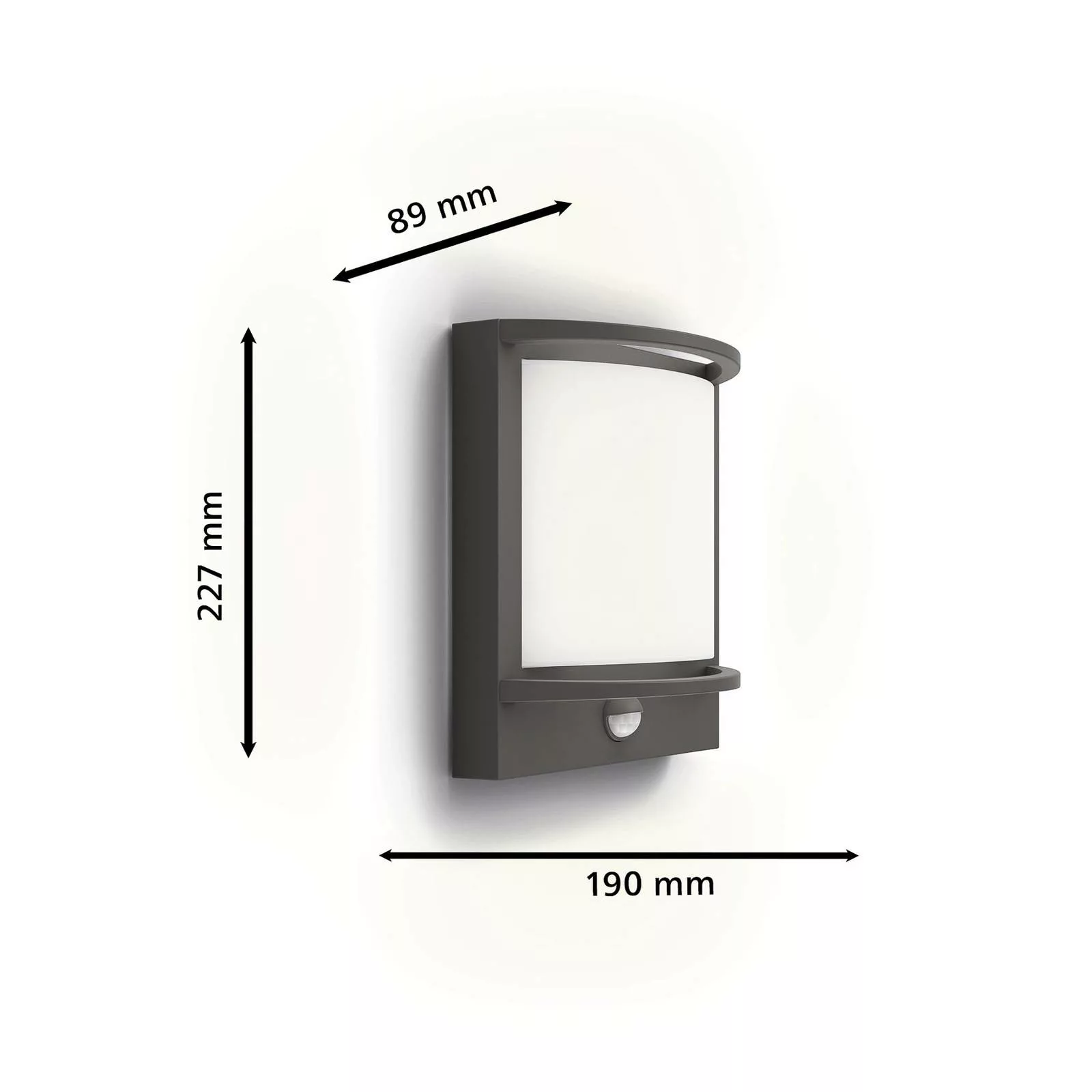 LED Wandleuchte Samondra in Anthrazit und Weiß 3,8W 800lm IP44 mit Bewegung günstig online kaufen