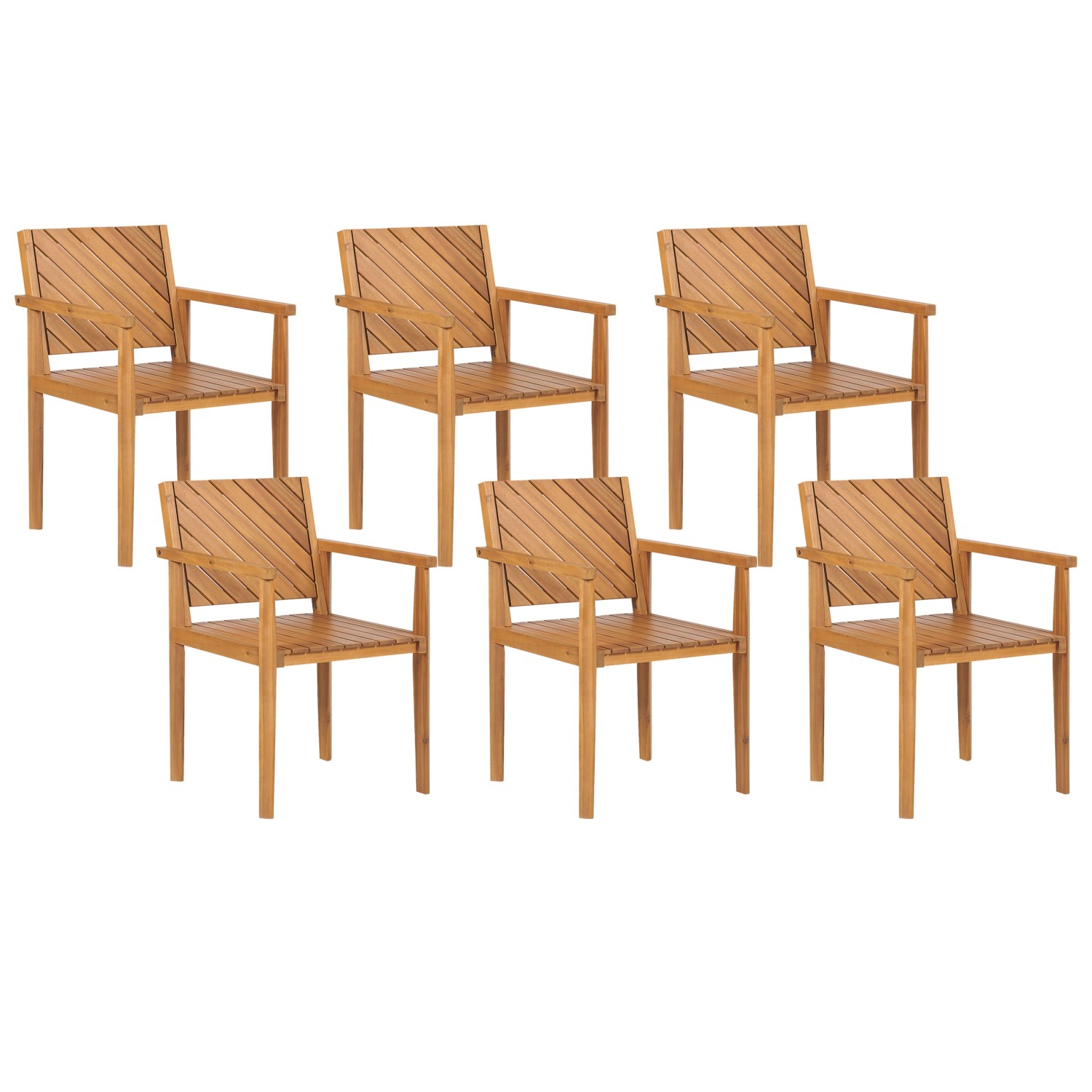 Beliani Gartenstuhl Heller Holzfarbton 40x55x82 günstig online kaufen