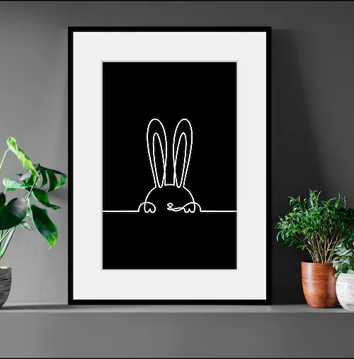 queence Bild »Felix«, Hase-Hase-Kunst-Modern-Hasen-Haustiere, (1 St.), HD P günstig online kaufen
