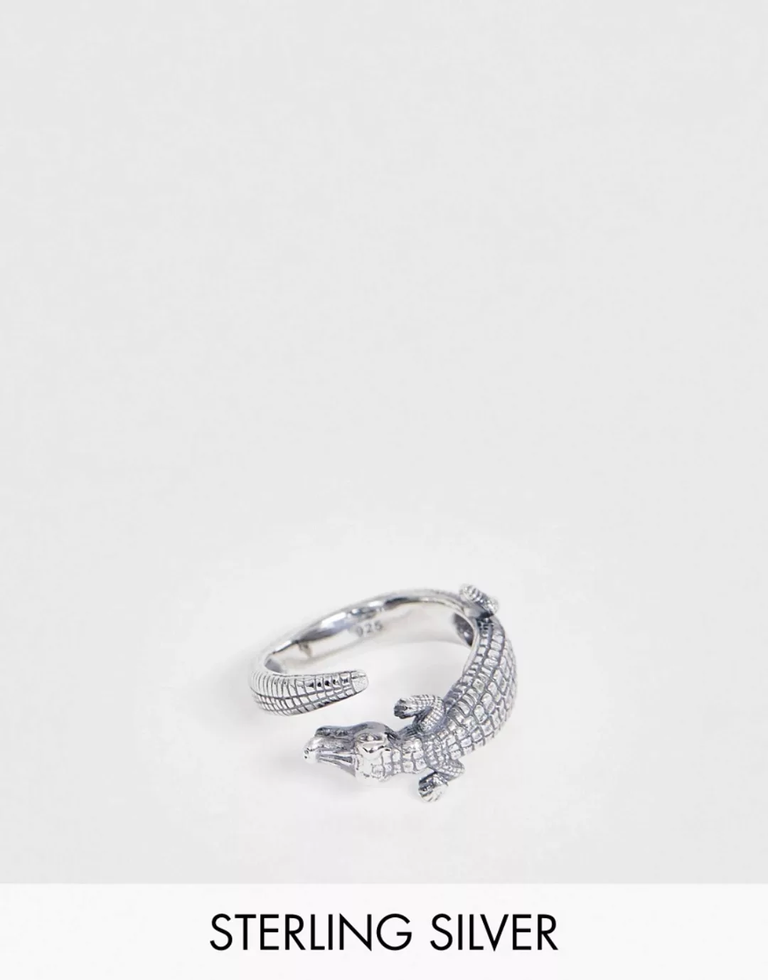 ASOS DESIGN – Ring aus Sterlingsilber im Krokodildesign günstig online kaufen