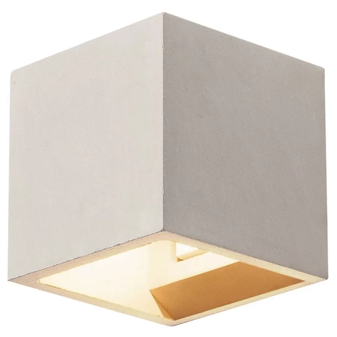 Solid Cube Wandleuchte, QT14, grau, max. 25W günstig online kaufen