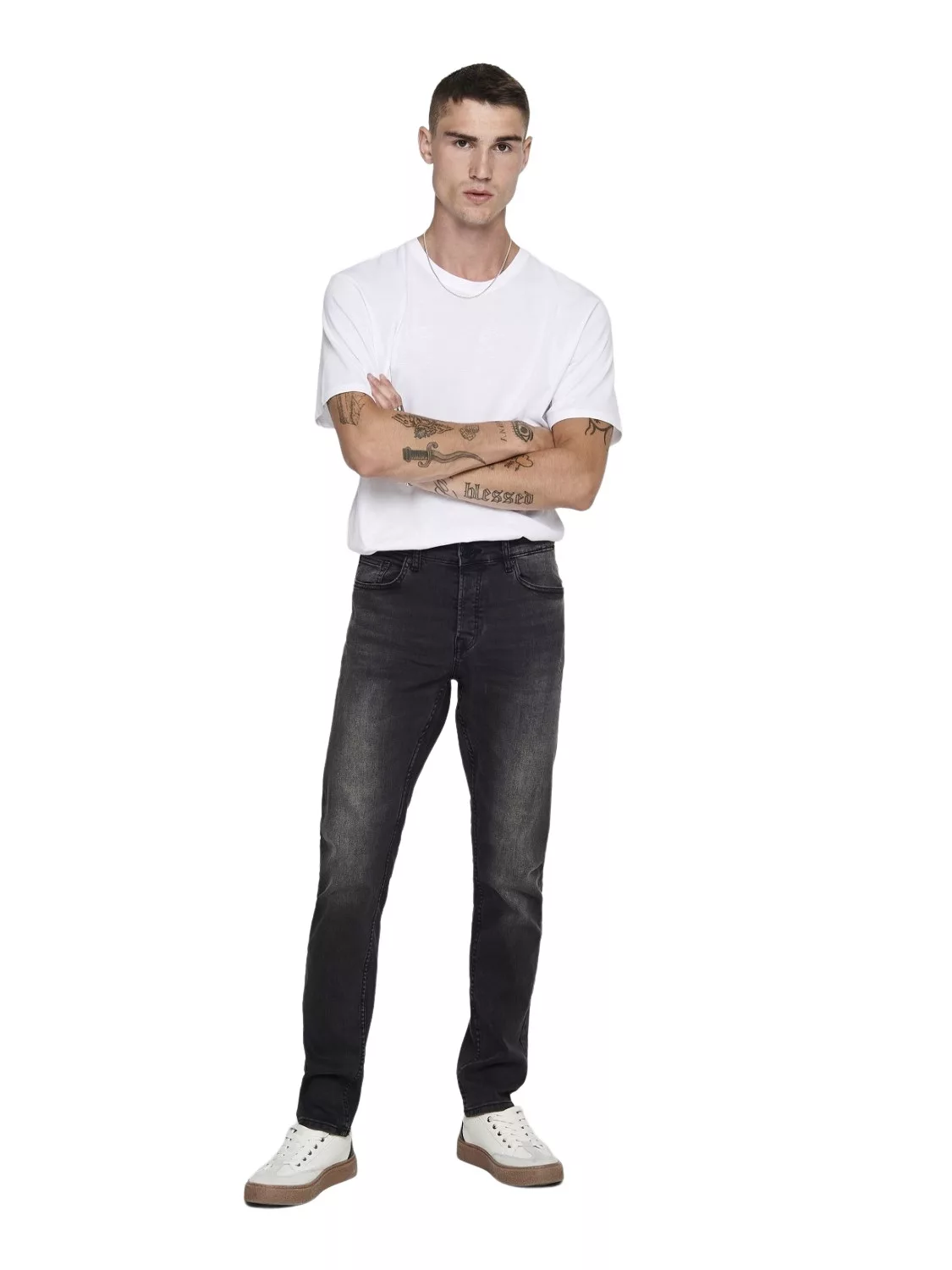 Only & Sons Herren Jeans ONSLOOM BLACK DCC 0448 - Slim Fit - Schwarz - Blac günstig online kaufen