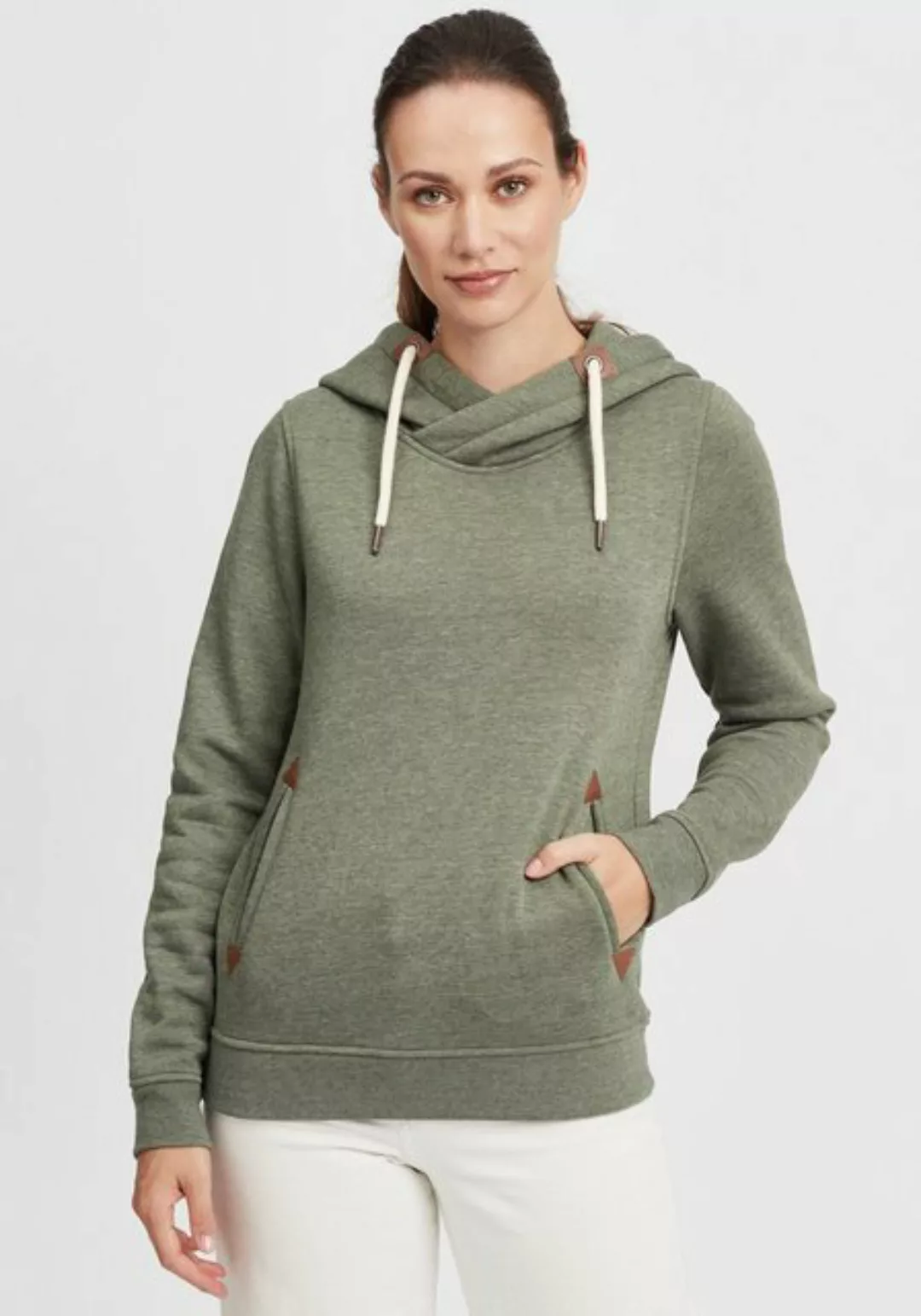 OXMO Hoodie OXVicky Hood Kapuzenpullover mit Cross-Over Kragen günstig online kaufen