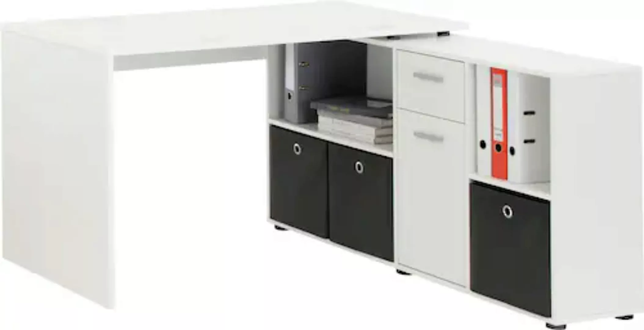 FMD Eckschreibtisch »Lex, Schreibtisch / Sideboard,«, drehbar, Breite 136 / günstig online kaufen