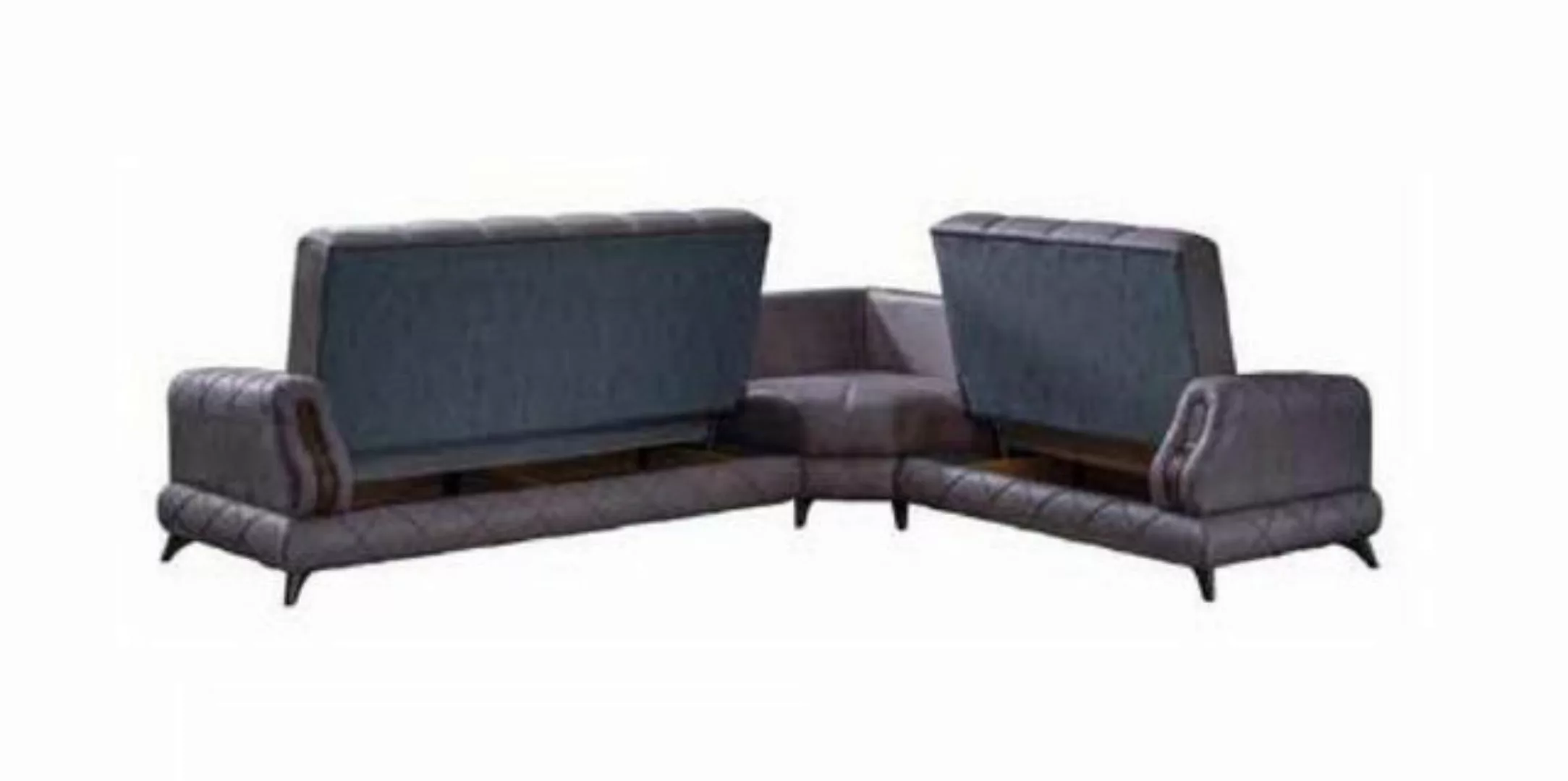 JVmoebel Ecksofa Modernes Ecksofa in Grauen Ledermöbel Bequemes Sofa L-Form günstig online kaufen