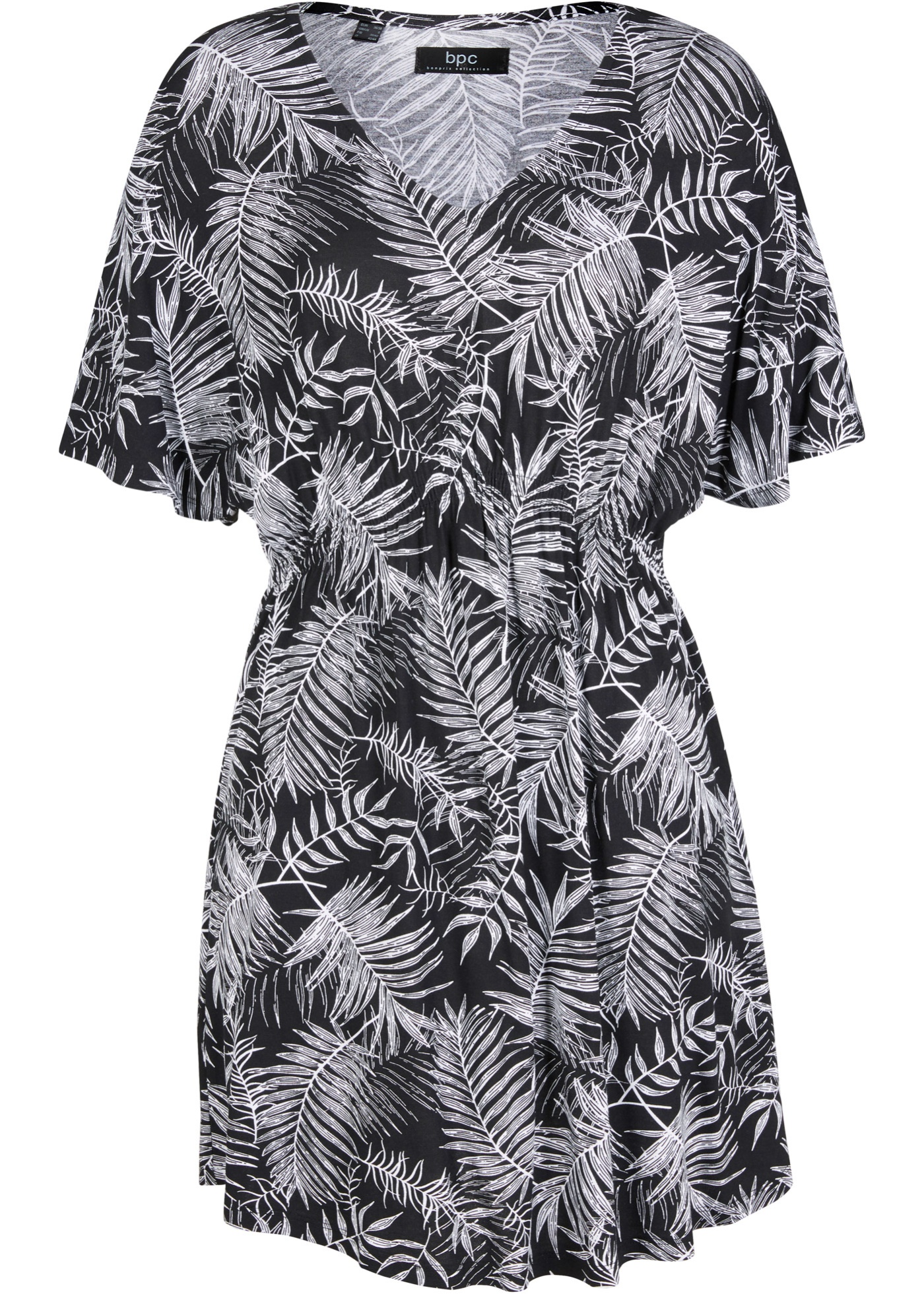 Shirt-Longtunika mit V-Ausschnitt und Kimono-Ärmeln günstig online kaufen