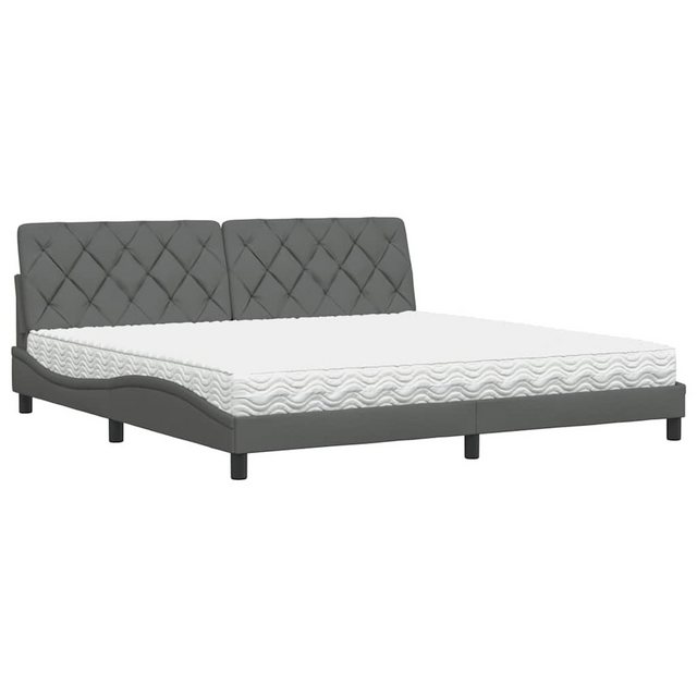 vidaXL Bett Bett mit Matratze Dunkelgrau 200x200 cm Stoff günstig online kaufen