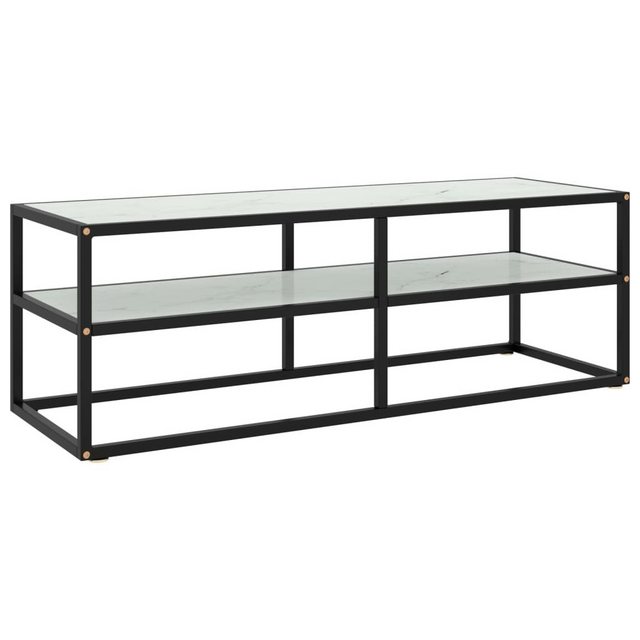 furnicato TV-Schrank Schwarz mit Hartglas Marmor-Optik 120x40x40 cm (1-St) günstig online kaufen