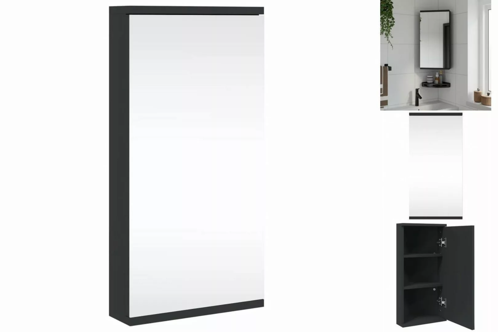 vidaXL Spiegelschrank Eck-Spiegelschrank Schwarz 30x24x60 cm günstig online kaufen