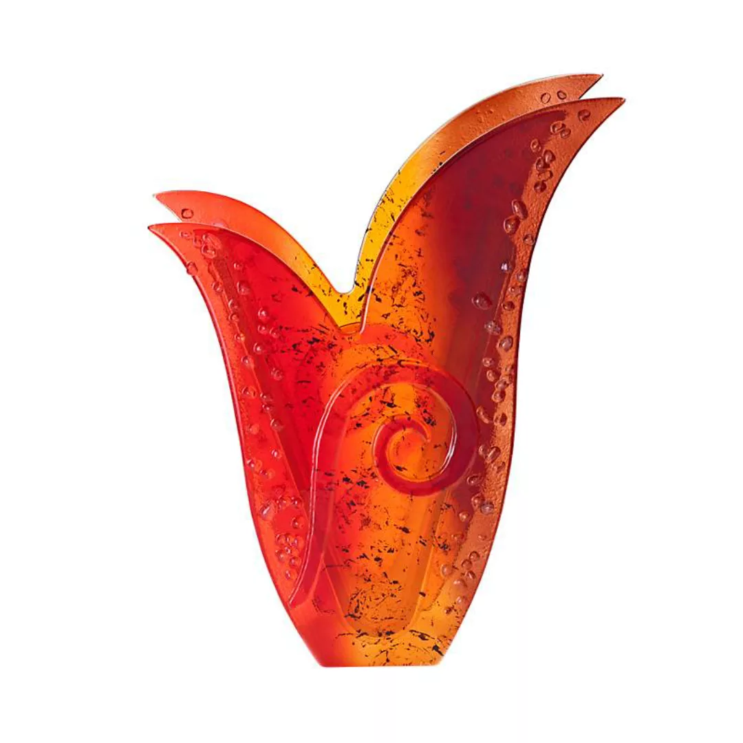 Glasvase Designelement Deko Tischvase Fusing Glas Kunst rot orange 31cm Han günstig online kaufen