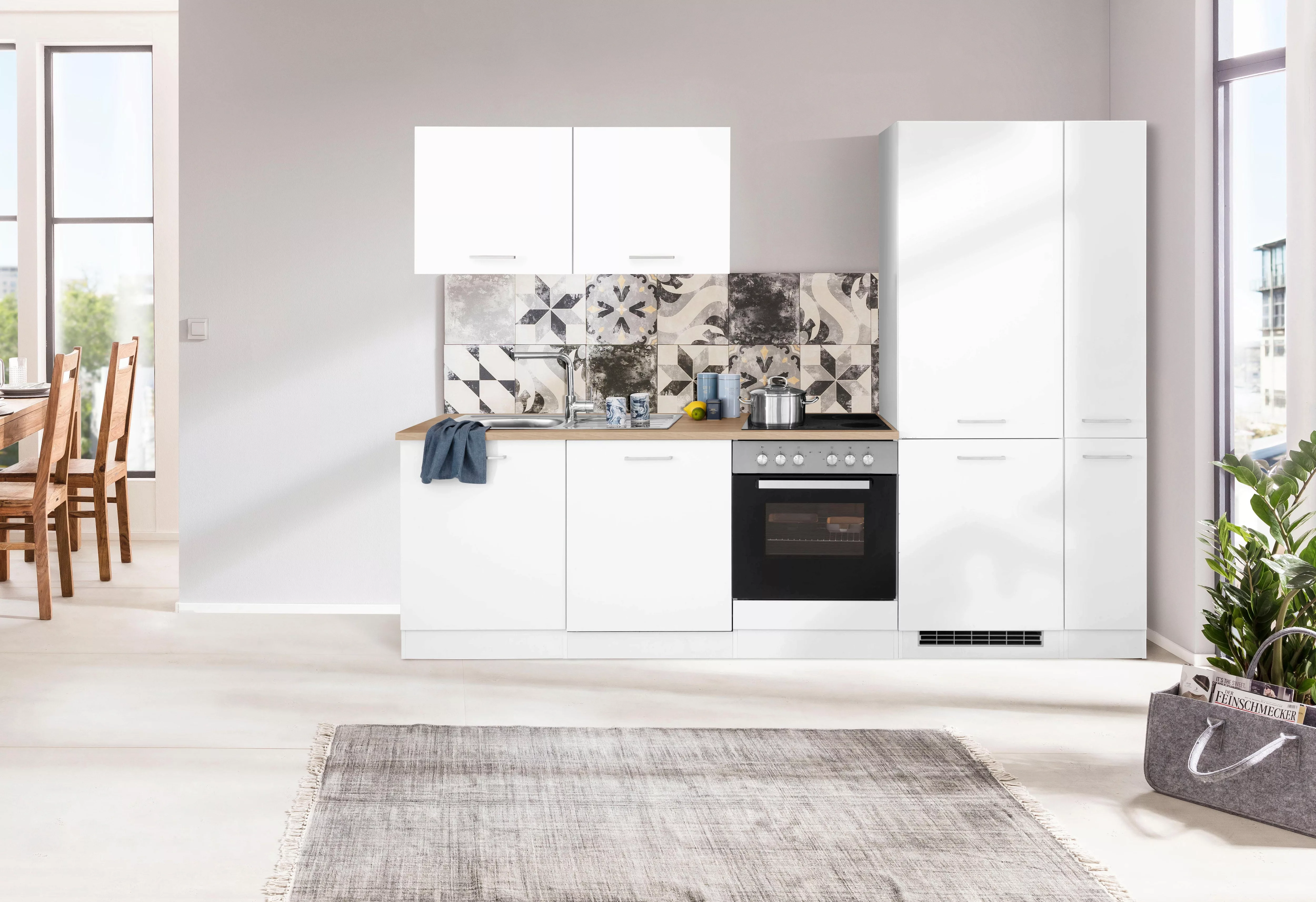 HELD MÖBEL Küchenzeile "Visby", ohne E-Geräte, Breite 270 cm, für Kühl/Gefr günstig online kaufen