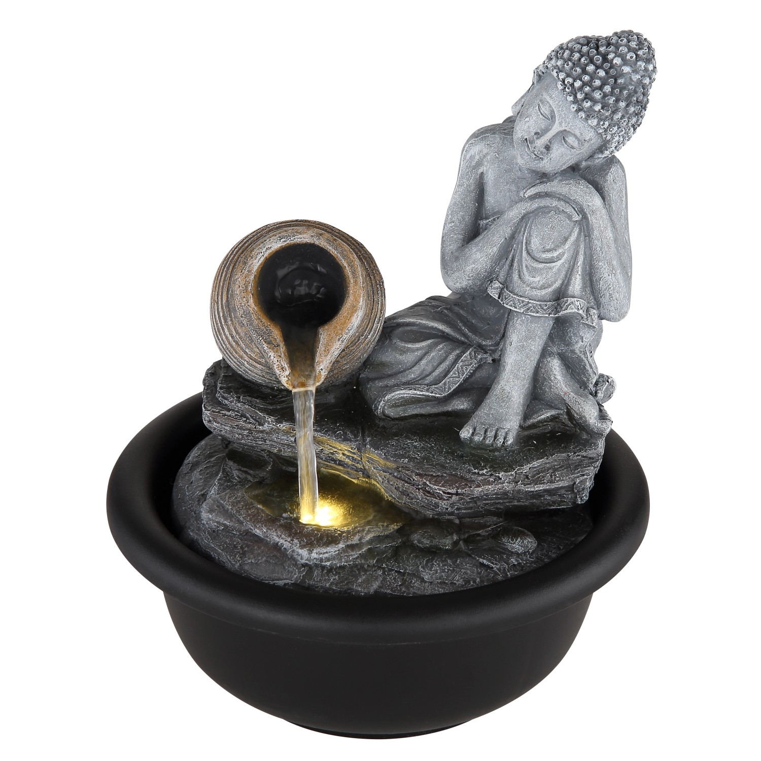 Globo Brunnen Fontana Buddha Kunststoff Schwarz Matt günstig online kaufen