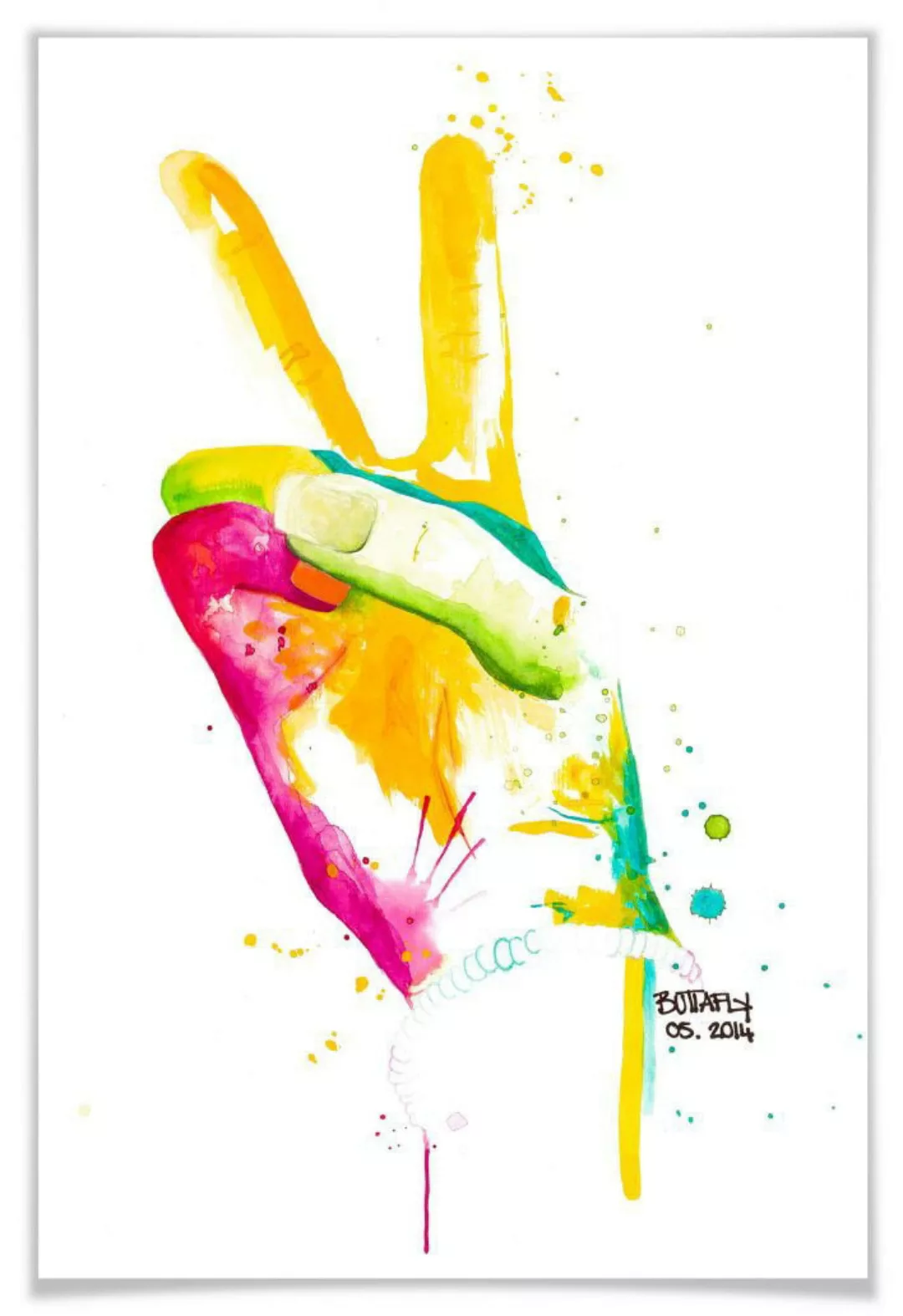 Wall-Art Poster "Peace 02", Peace-Zeichen, (1 St.), Poster ohne Bilderrahme günstig online kaufen