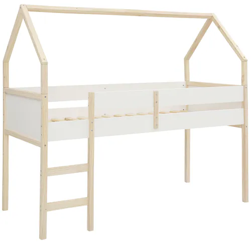 Lüttenhütt Hochbett "Janne", Kiefernholz, Einzelbett, inklusive Holzleiter, günstig online kaufen