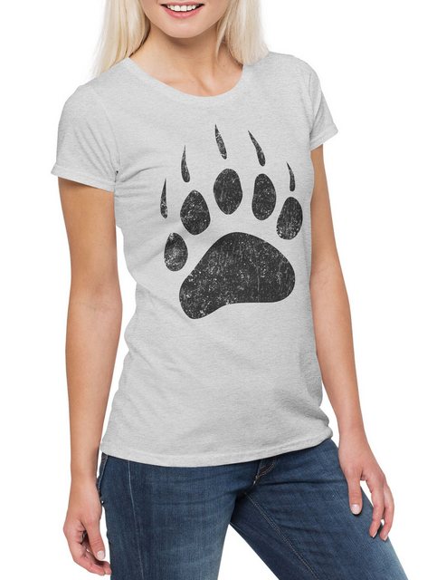 Urban Backwoods Print-Shirt Bear Paw Damen T-Shirt Bär Kralle Tatze Pfote J günstig online kaufen