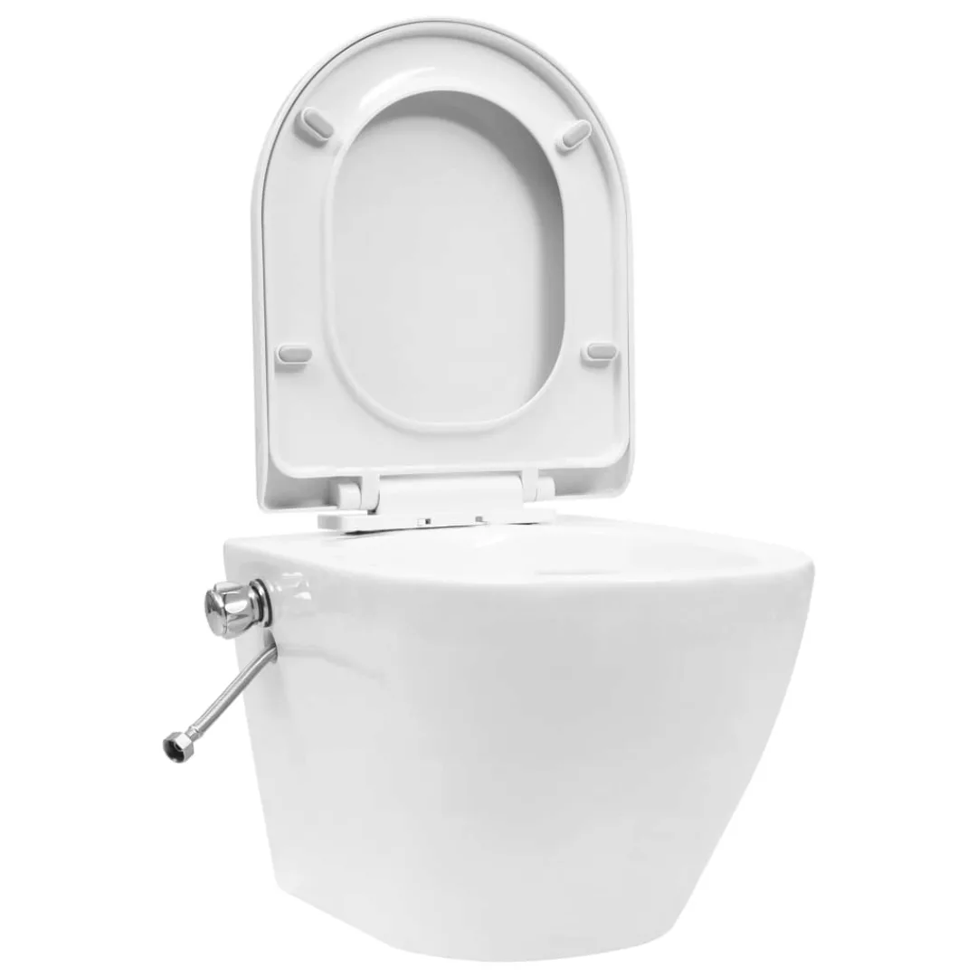 Wand-wc Ohne Spülrand Mit Bidet-funktion Keramik Weiß günstig online kaufen