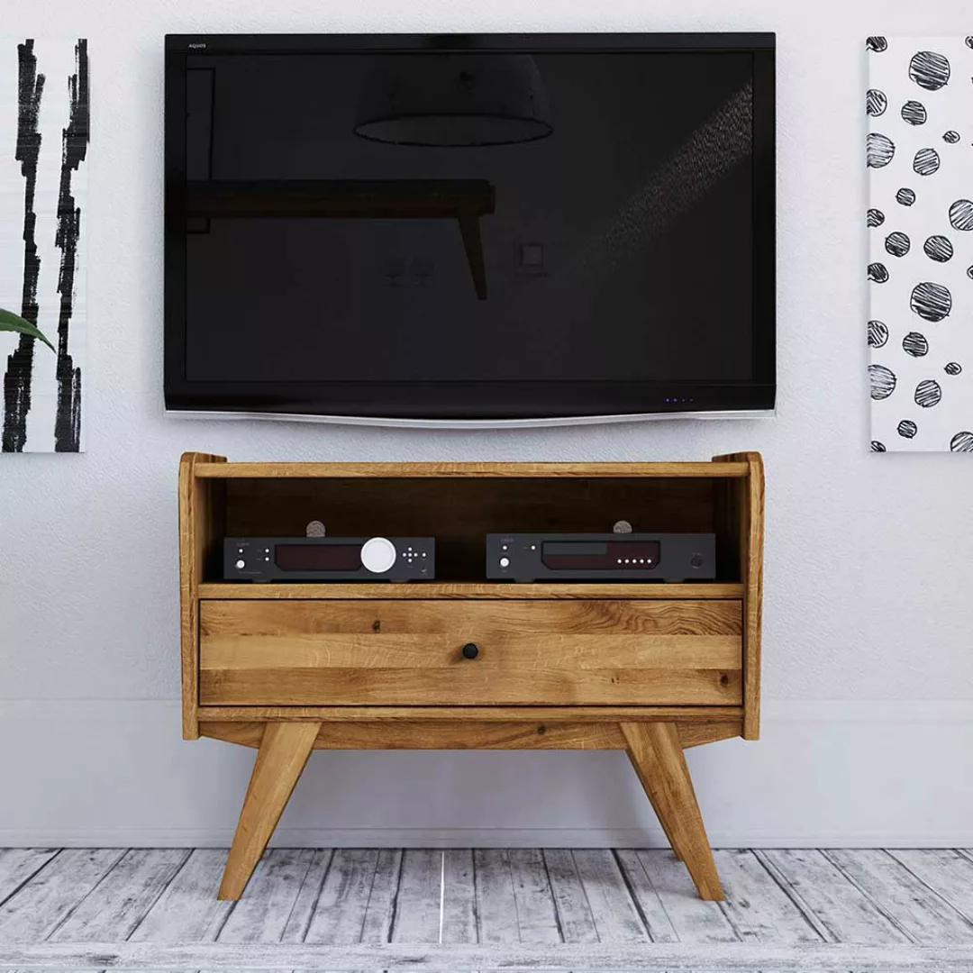 TV Möbel aus Wildeiche Massivholz 80 cm breit günstig online kaufen