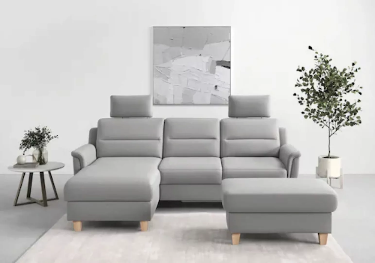 sit&more Ecksofa "Farö L-Form", inklusive Federkern, wahlweise mit Bettfunk günstig online kaufen