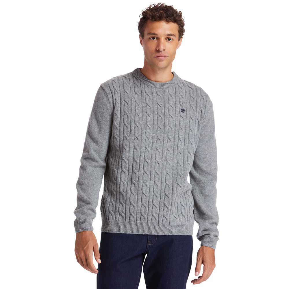 Timberland Phillips Brook Lambswool Cable Crew Pullover M Medium Grey Heath günstig online kaufen