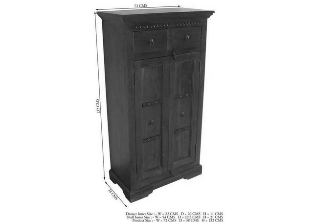 Massivmoebel24 Dreh-/Schwebetürenschrank Schrank Akazie 72x38x132 nougat la günstig online kaufen