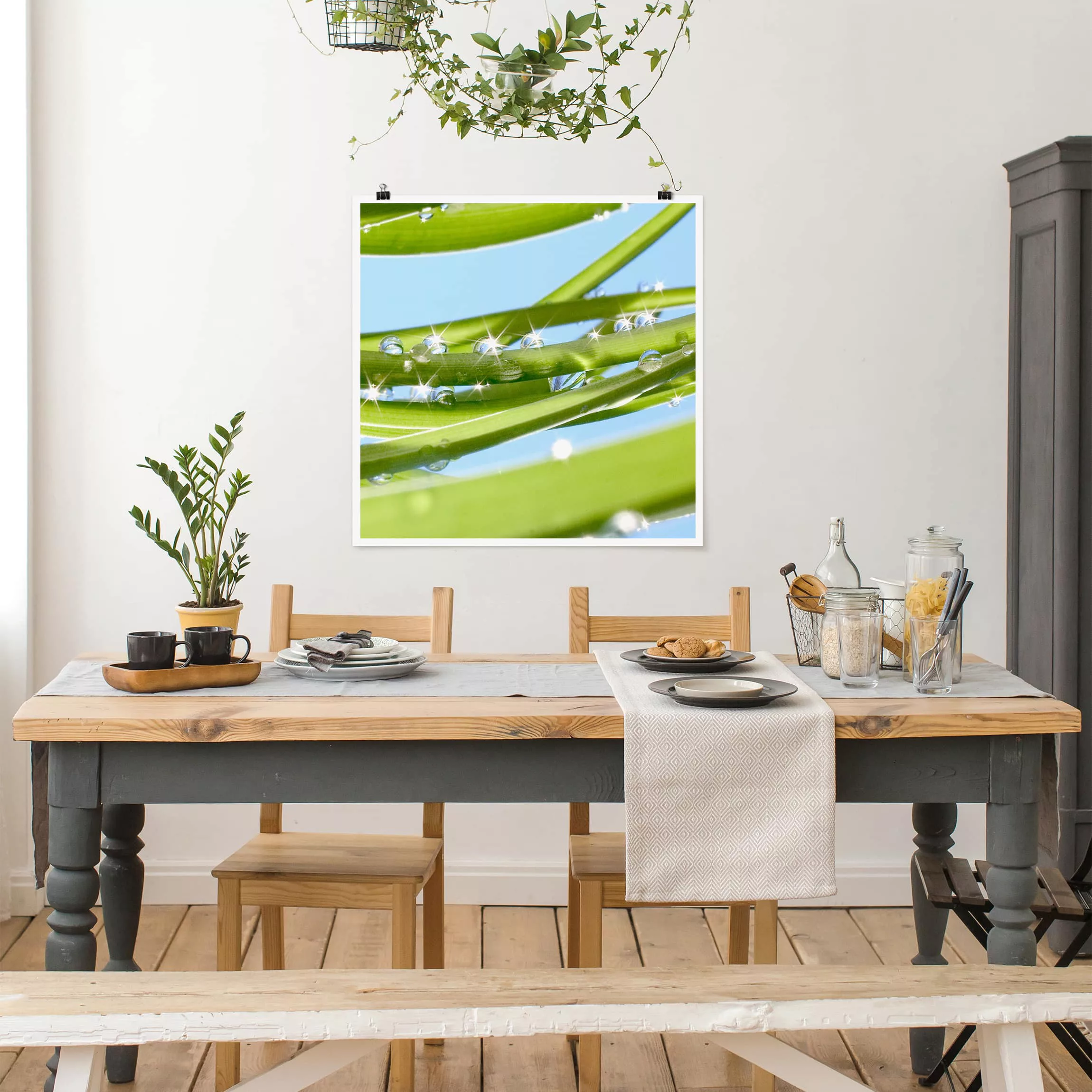 Poster Blumen - Quadrat Fresh Green günstig online kaufen