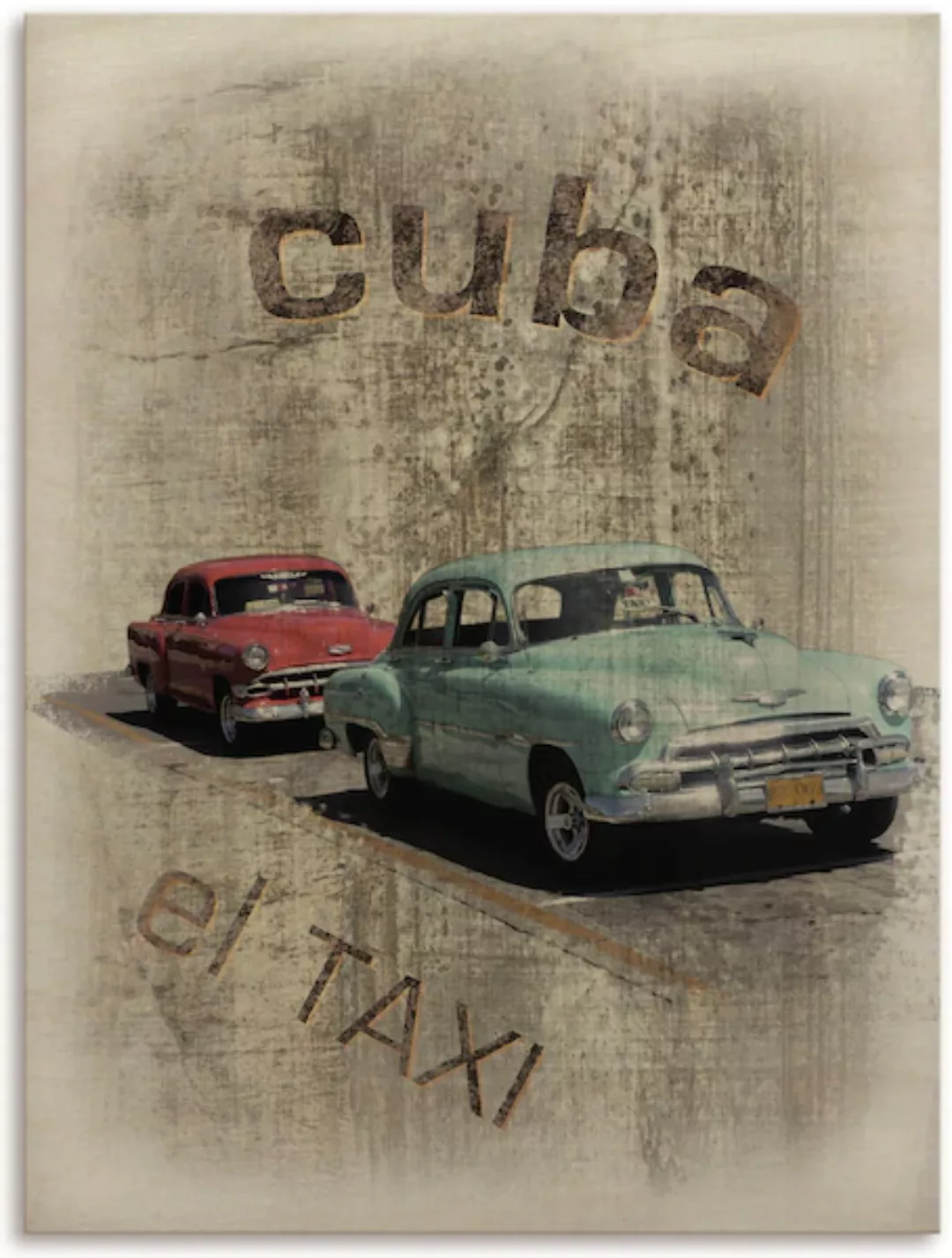 Artland Holzbild "Kuba - Das Taxi", Fahrzeugbilder, (1 St.) günstig online kaufen