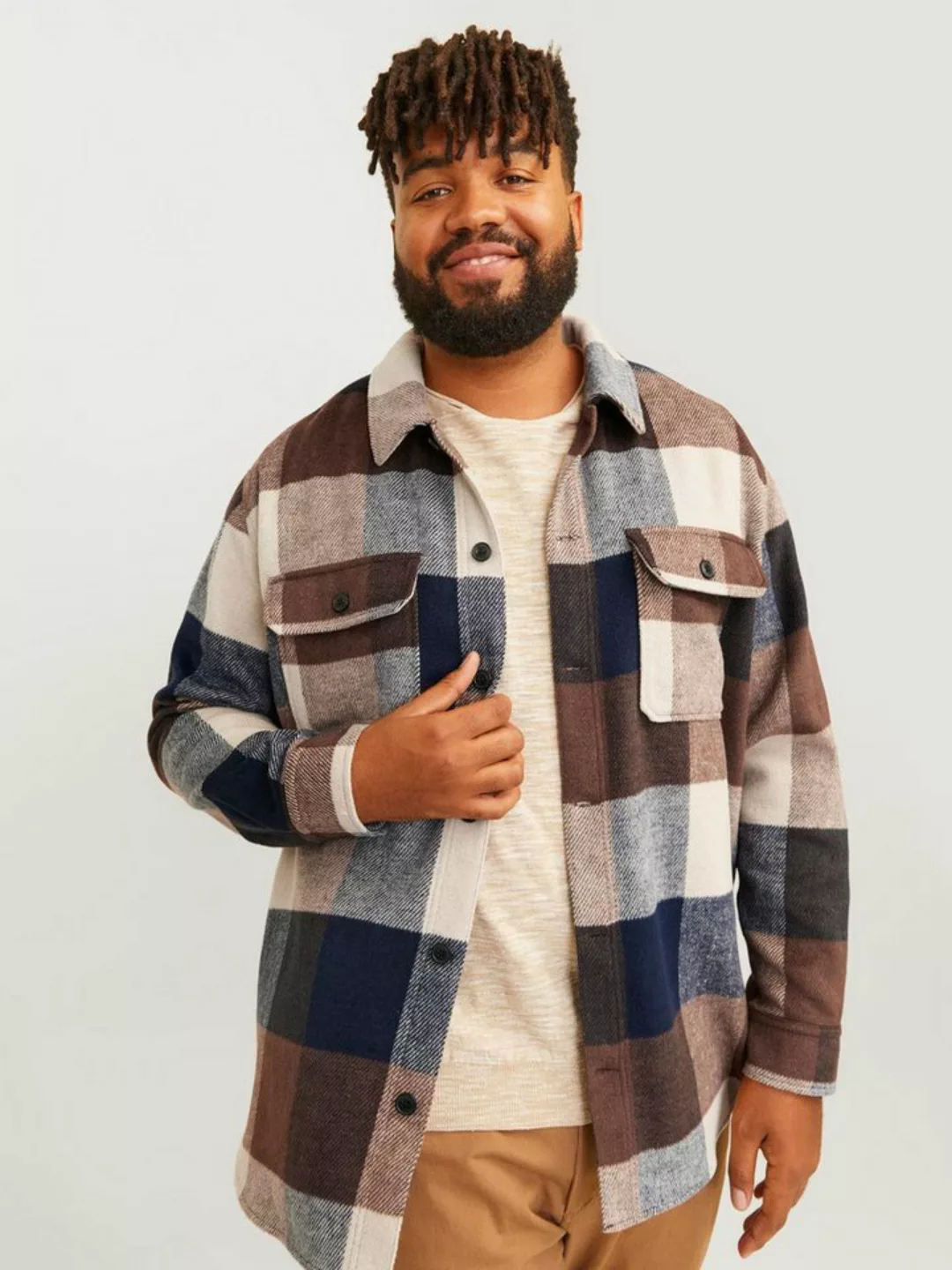 Jack & Jones PlusSize Langarmhemd JJEBRADLEY OLLIE OVERSHIRT LS NOOS PLS günstig online kaufen