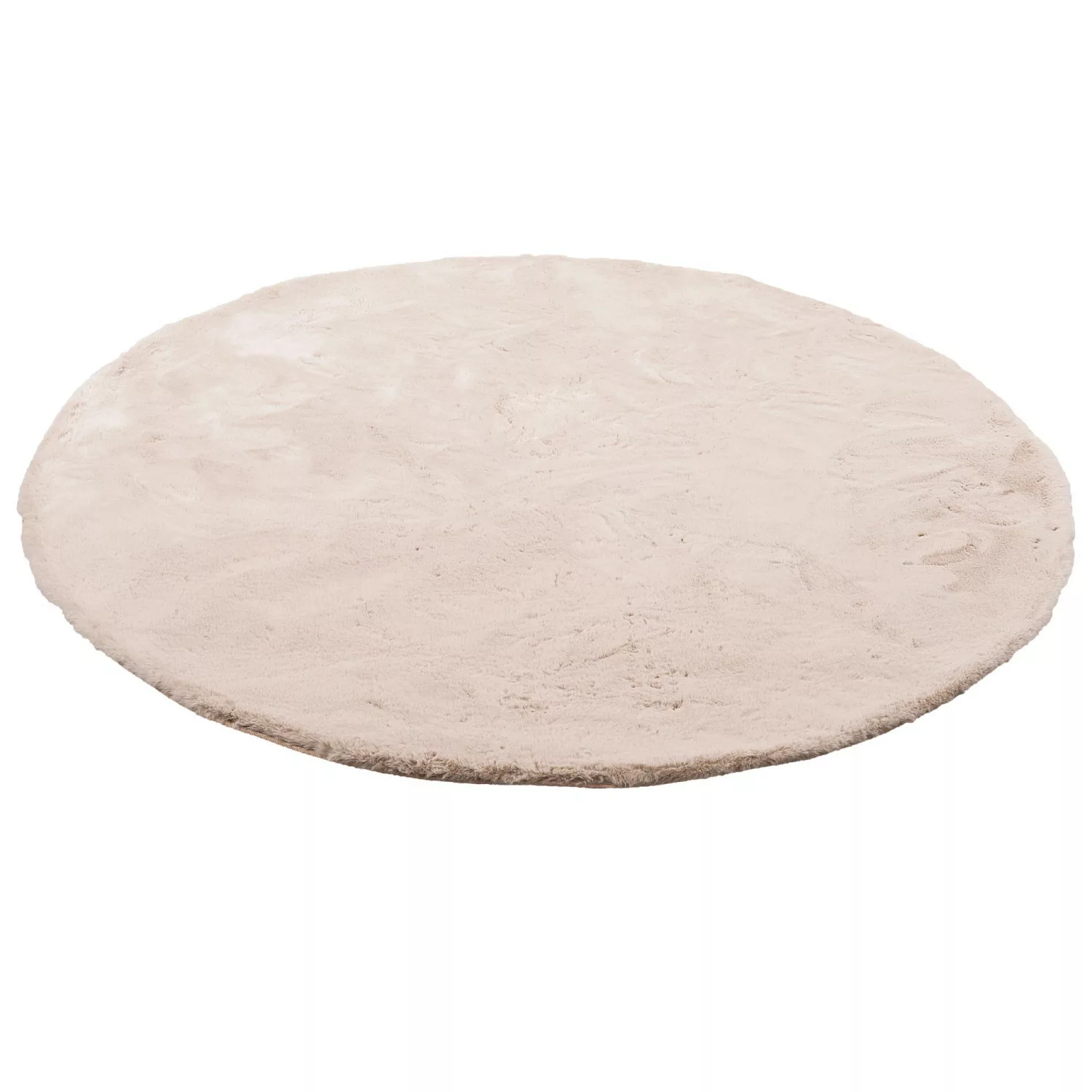 Pergamon Luxus Super Soft Fellteppich Plush Rund Beige 80x80cm günstig online kaufen