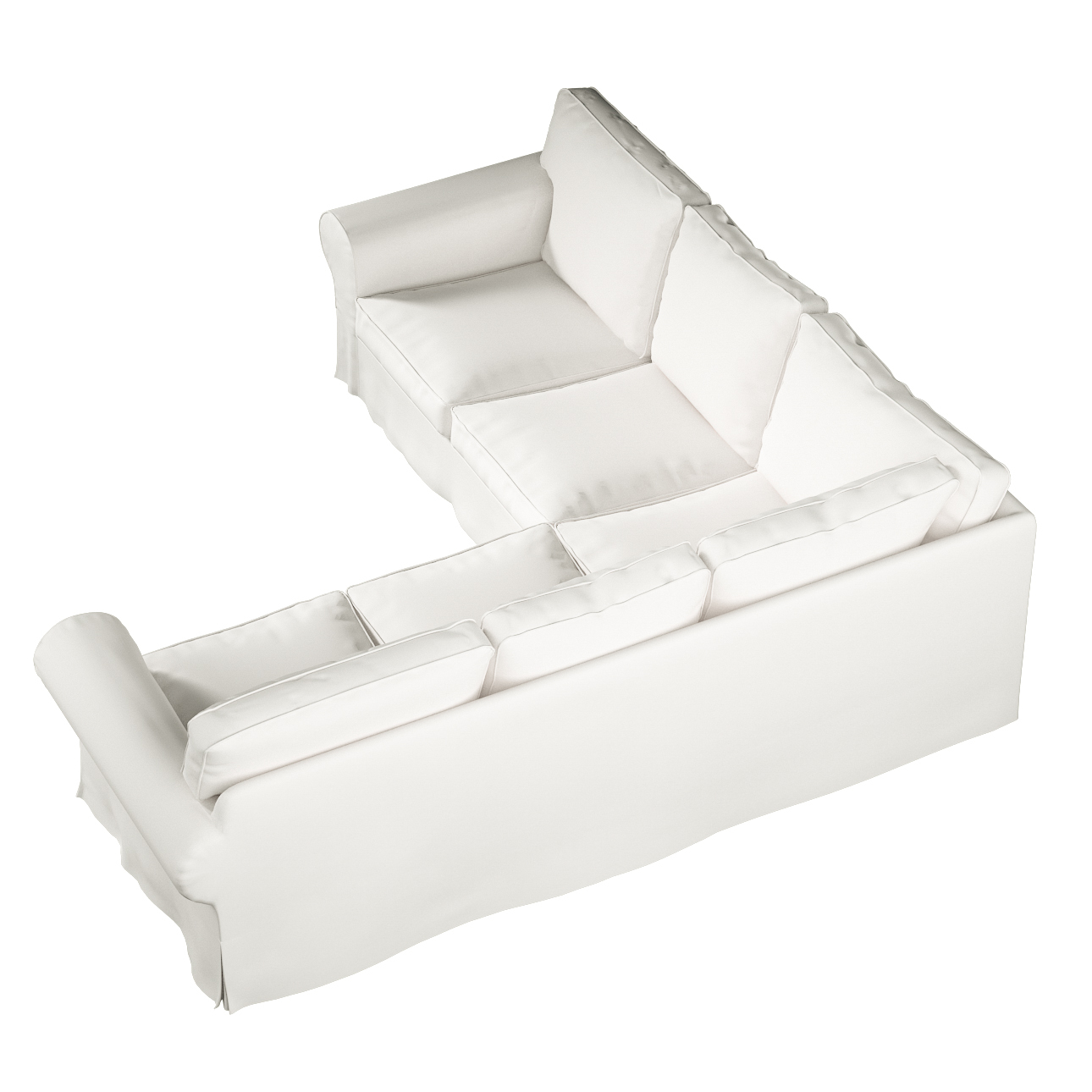 Bezug für Ektorp Ecksofa, weiss, Sofahusse für Ektorp Ecksofa, Cotton Panam günstig online kaufen