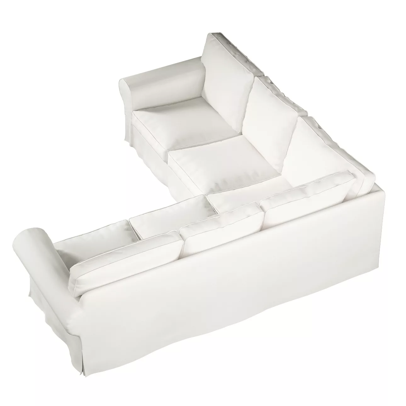 Bezug für Ektorp Ecksofa, weiss, Sofahusse für Ektorp Ecksofa, Cotton Panam günstig online kaufen