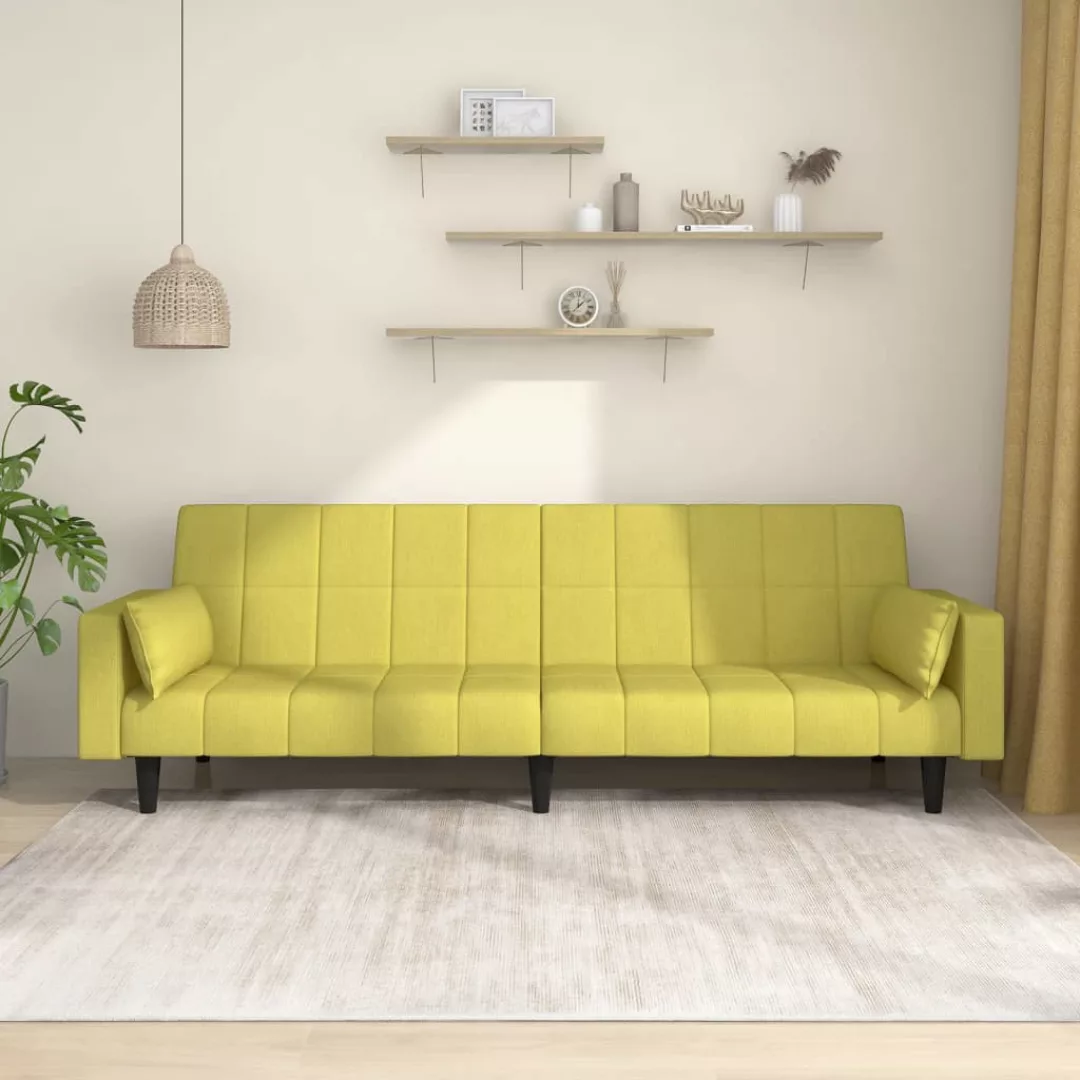 Vidaxl Schlafsofa 2-sitzer Mit 2 Kissen Grün Stoff günstig online kaufen