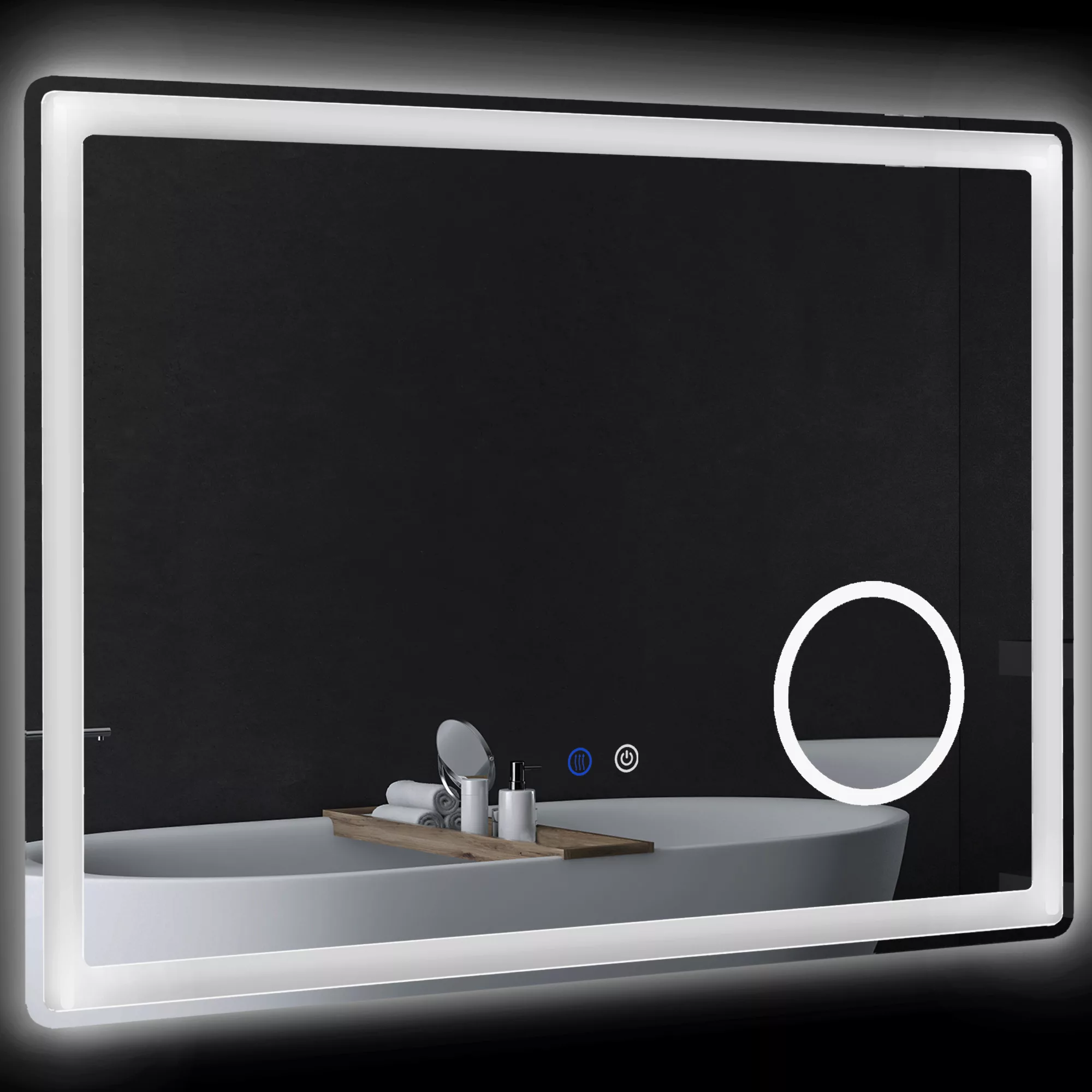 kleankin LED Badezimmerspiegel  Badspiegel mit 3x Vergrößerung & Touch-Funk günstig online kaufen