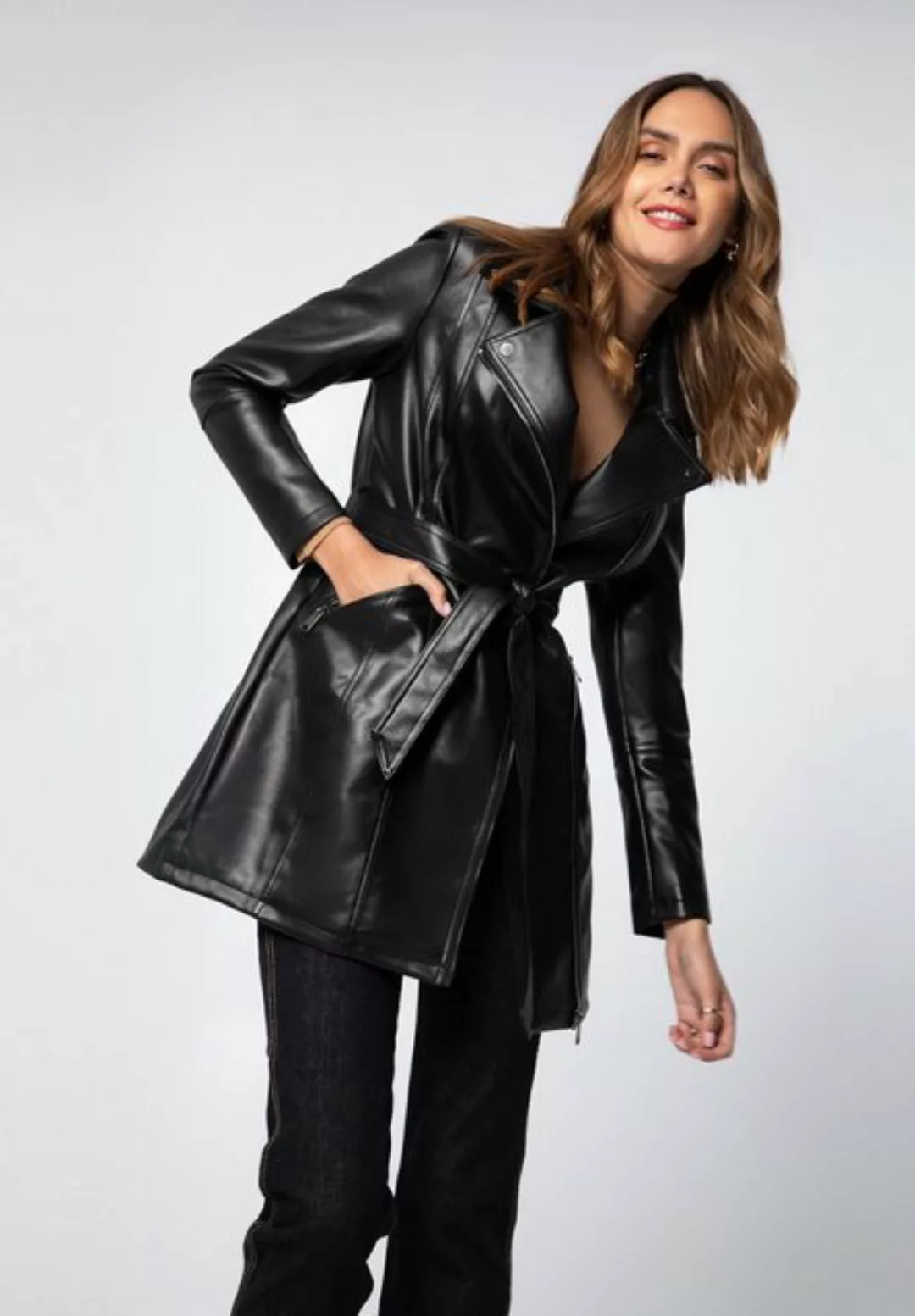 WITTCHEN Kurzmantel Modern Classics WITTCHEN Damen-Lederimitat-Mantel mit G günstig online kaufen
