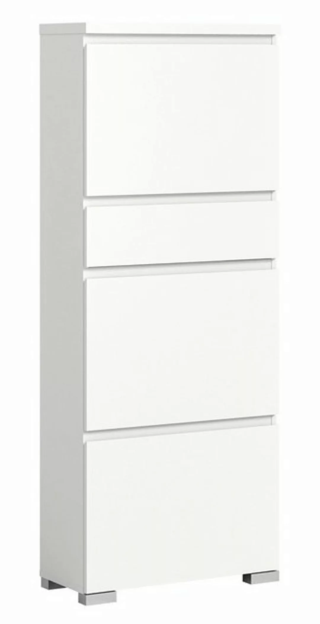 xonox.home Schuhschrank in Weiß - 60x151x27cm (BxHxT) günstig online kaufen