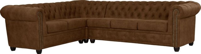 Home affaire Chesterfield-Sofa "Rysum L-Form", Chesterfield-Optik, langer S günstig online kaufen