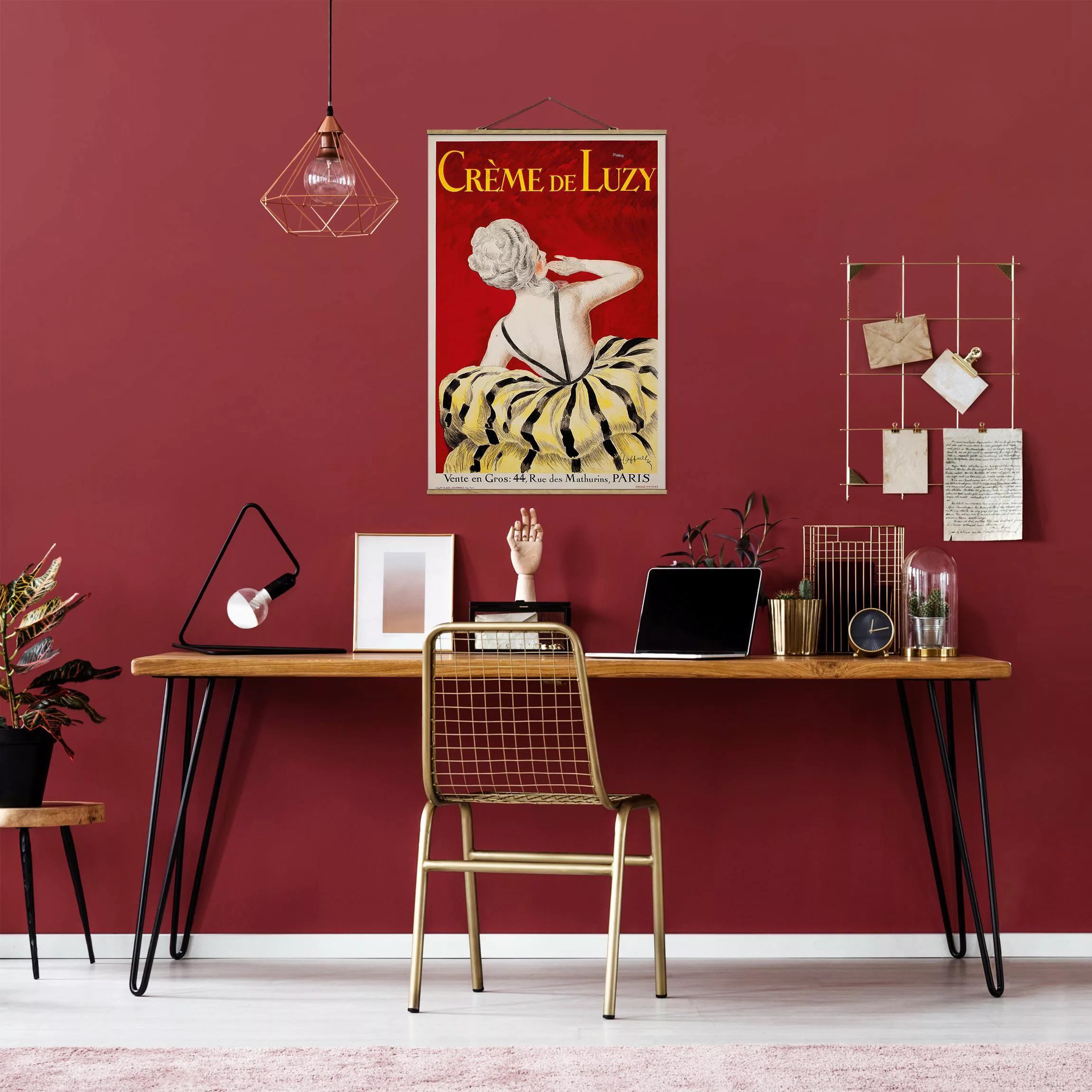Stoffbild Küche mit Posterleisten - Hochformat Leonetto Cappiello - Crème d günstig online kaufen