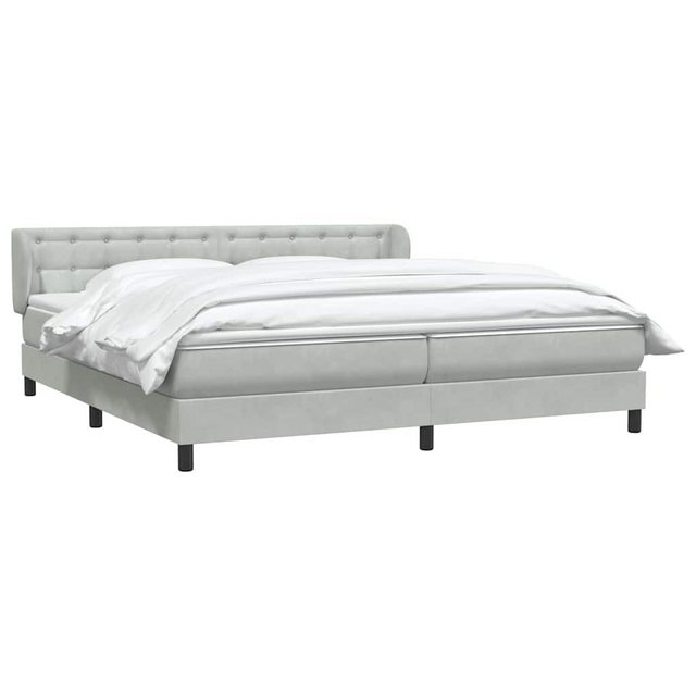 vidaXL Bett Boxspringbett mit Matratzen Hellgrau 180x220 cm Samt günstig online kaufen