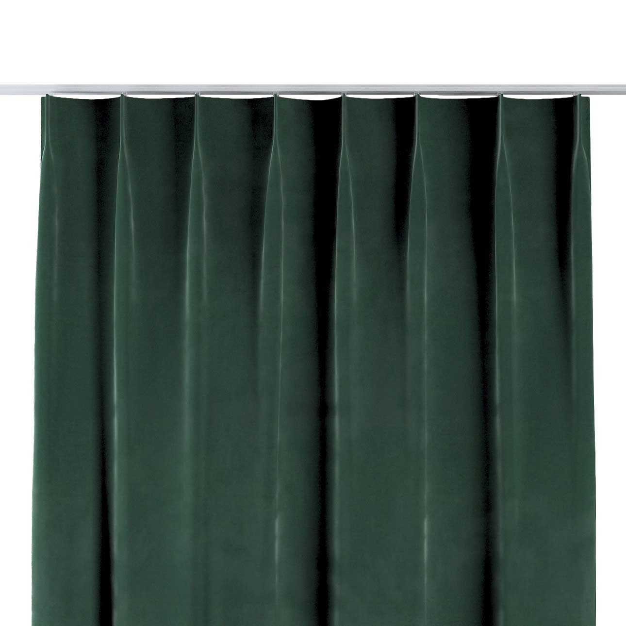 Vorhang mit flämischen 1-er Falten, dunkelgrün, Velvet (704-25) günstig online kaufen