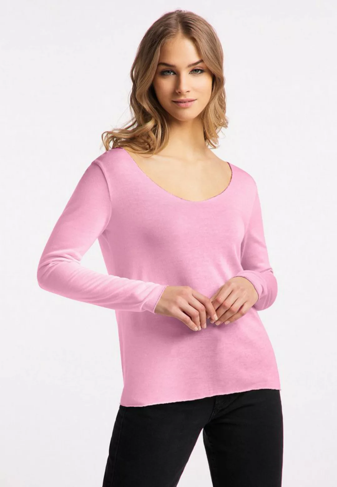 Frieda & Freddies NY Longsleeve Knit- Shirt mit Farb- und Materialkombinati günstig online kaufen