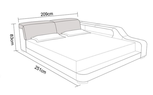 Xlmoebel Bett Modernes Doppelbett mit Design-Polsterung für Schlafzimmer, 2 günstig online kaufen