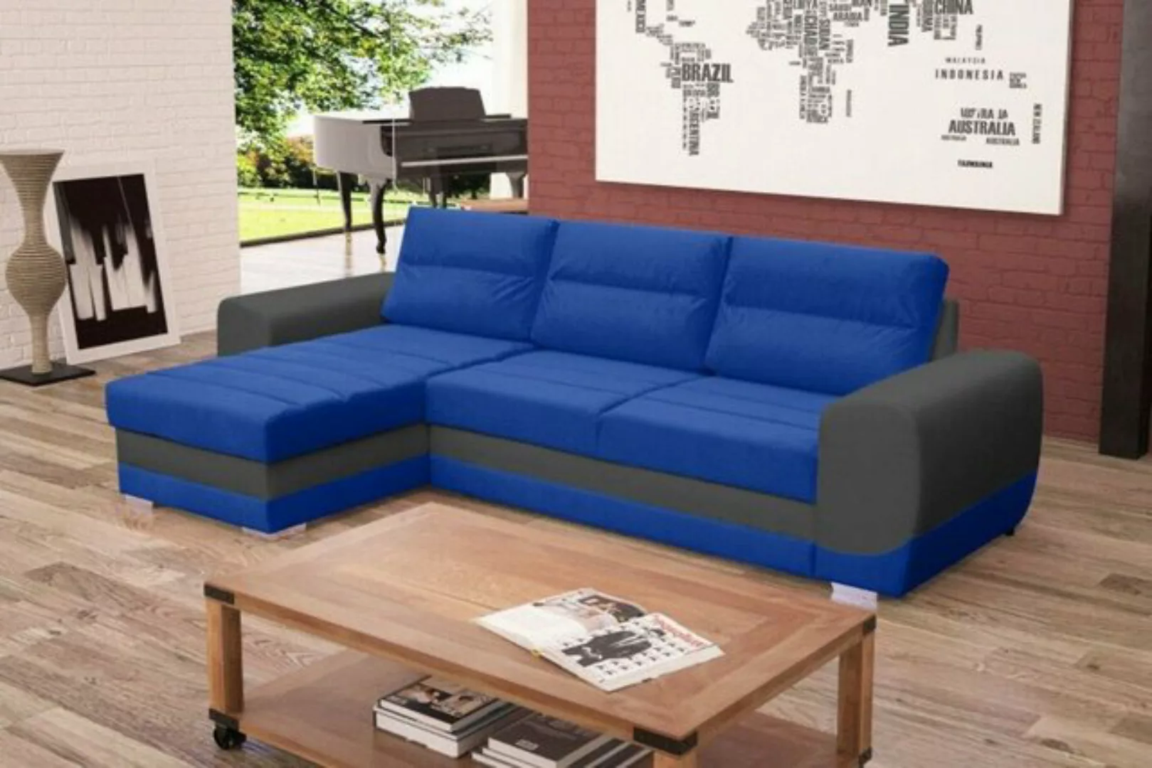 JVmoebel Ecksofa, Sofa Schlafsofa Designer Sofa mit Bettfunktion + Bettkast günstig online kaufen