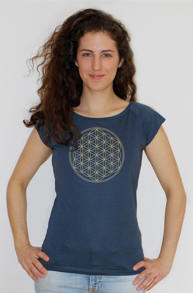 Bio-bambus-viskose Shirt "Die Blume Des Lebens" günstig online kaufen