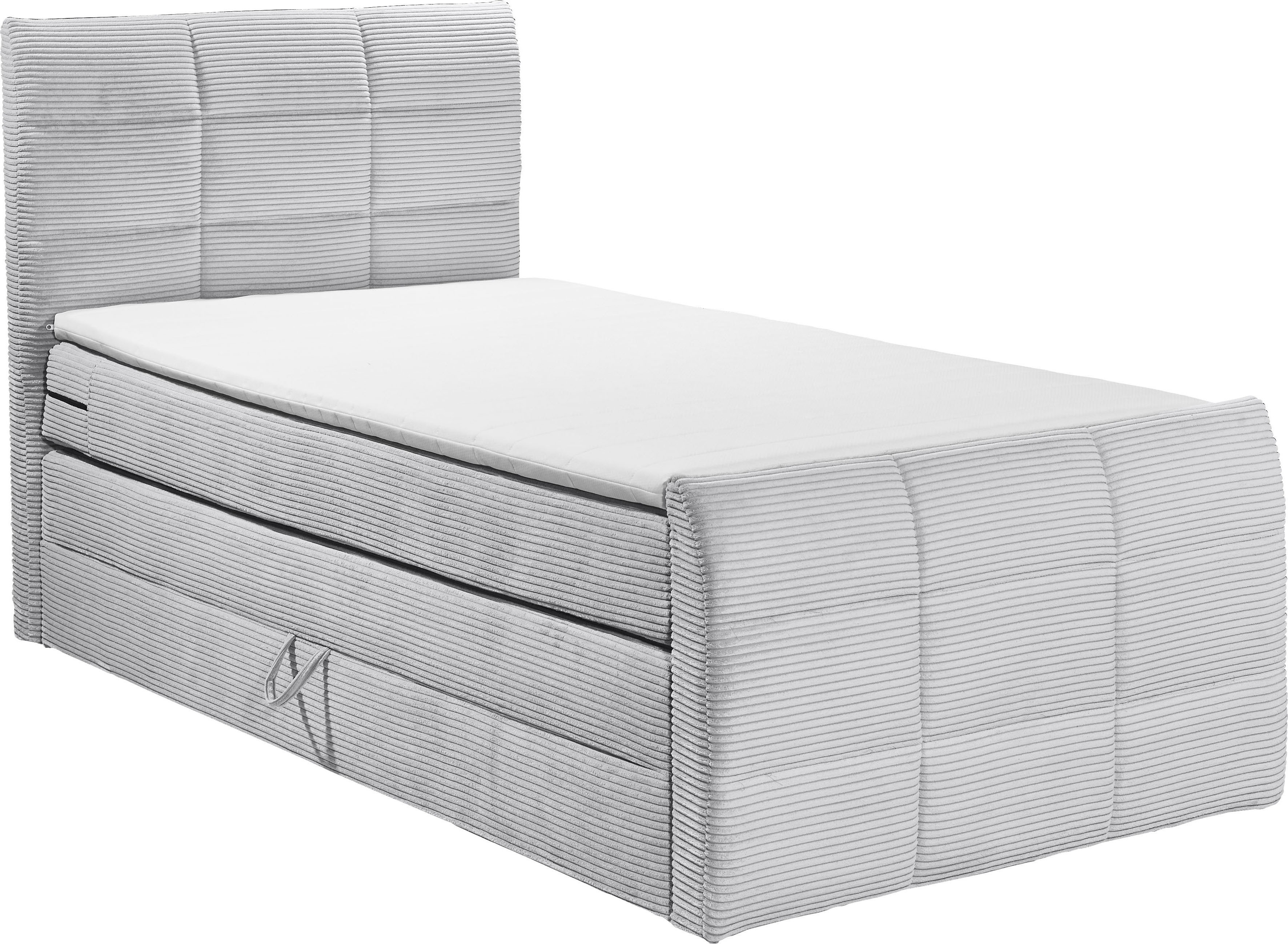 ED EXCITING DESIGN Boxspringbett "Bolivia", harte Seite mit Kokosmatte, wei günstig online kaufen