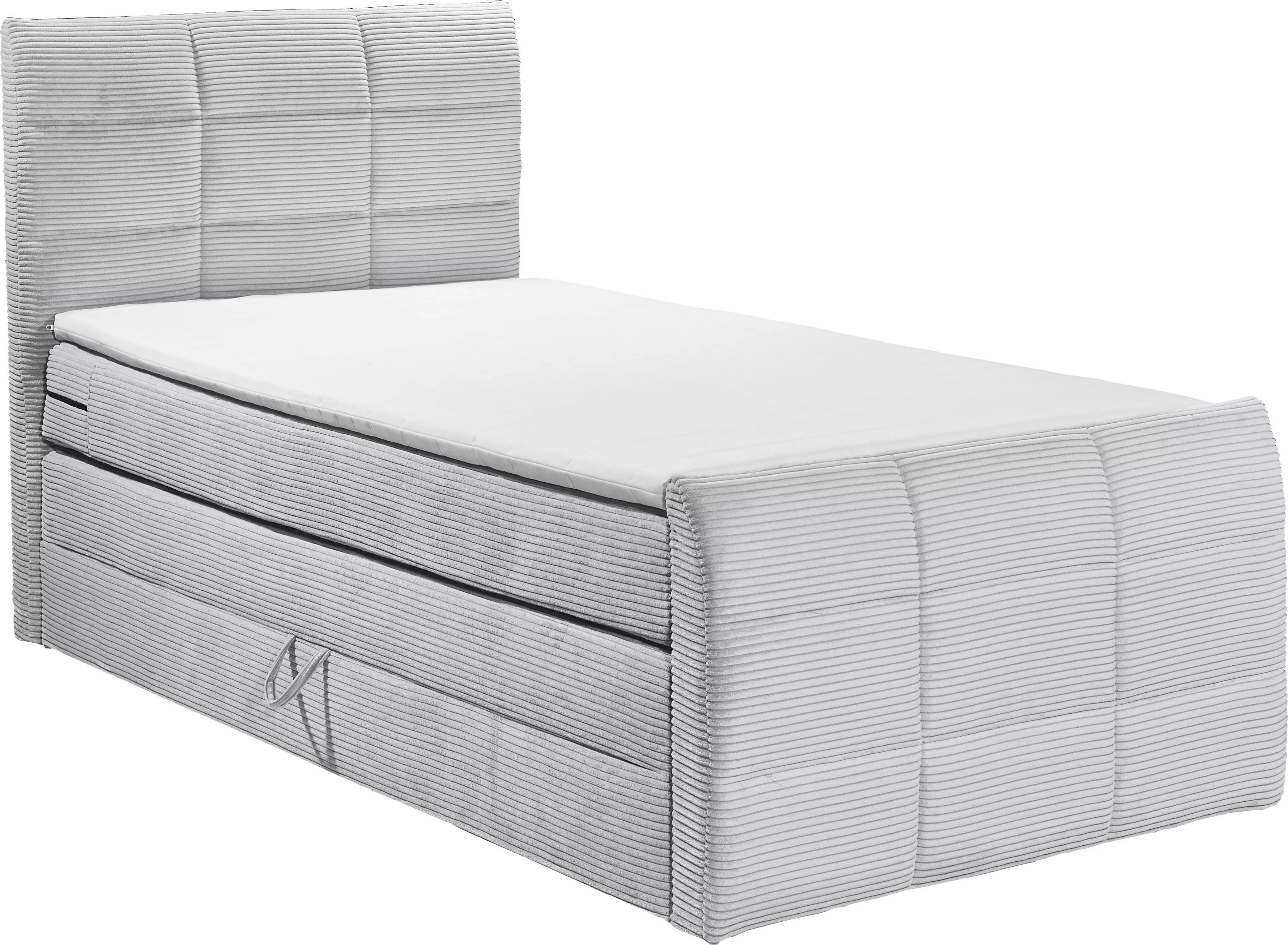 ED EXCITING DESIGN Boxspringbett "Bolivia", harte Seite mit Kokosmatte, wei günstig online kaufen