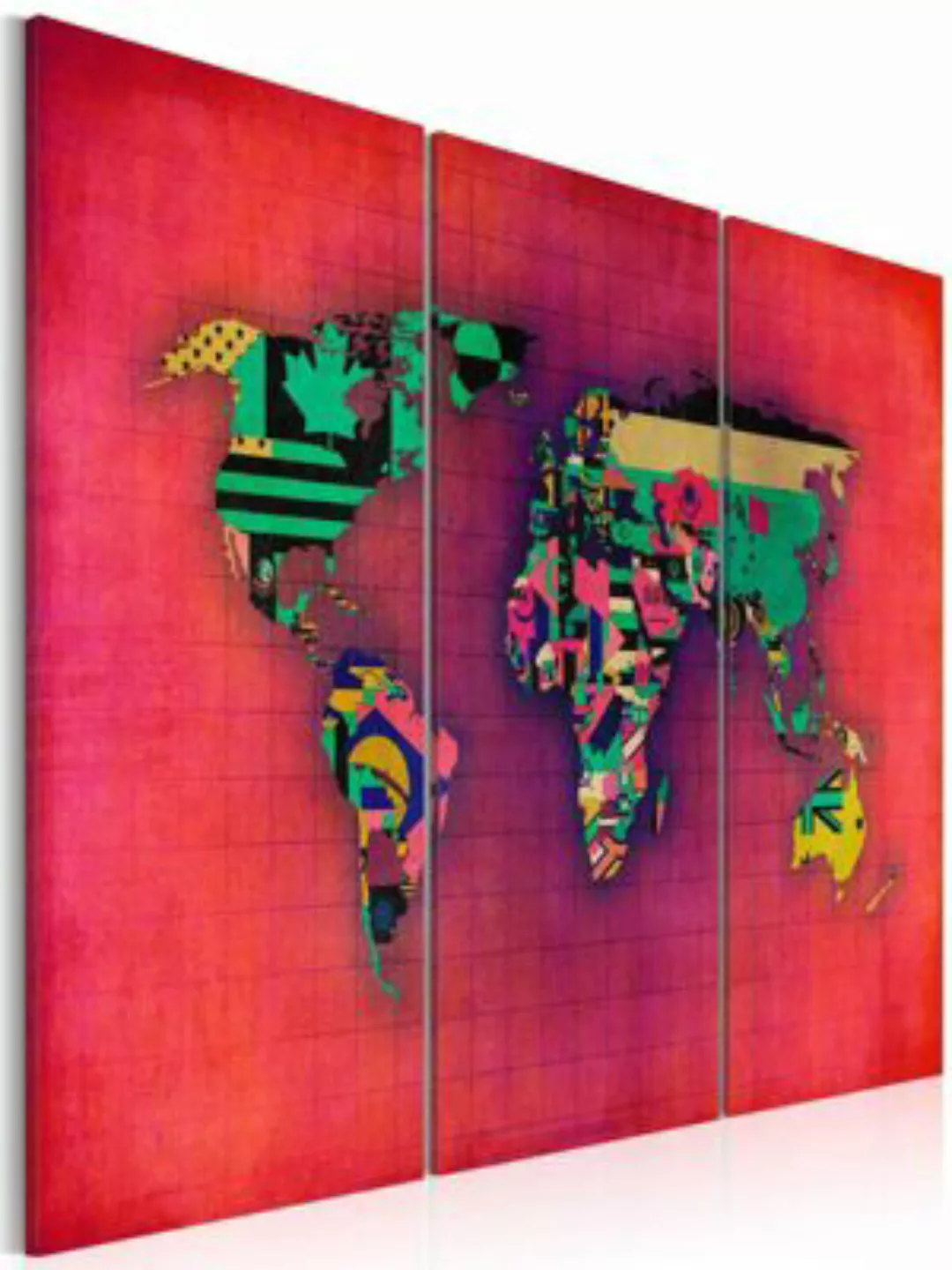 artgeist Wandbild Die Welt ist mein - Triptychon mehrfarbig Gr. 60 x 40 günstig online kaufen