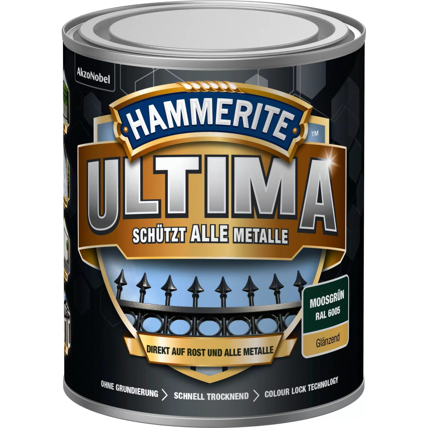 Hammerite Ultima Premium Metall-Schutzlack glänzend Moosgrün 750 ml günstig online kaufen