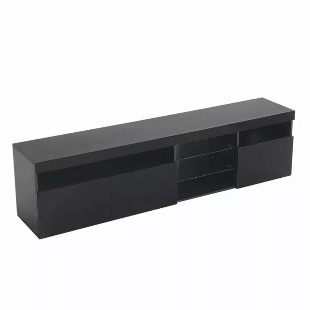 Gotagee TV-Schrank LED TV-Möbel helles Panel 180cm Schließfach Fernsehtisch günstig online kaufen