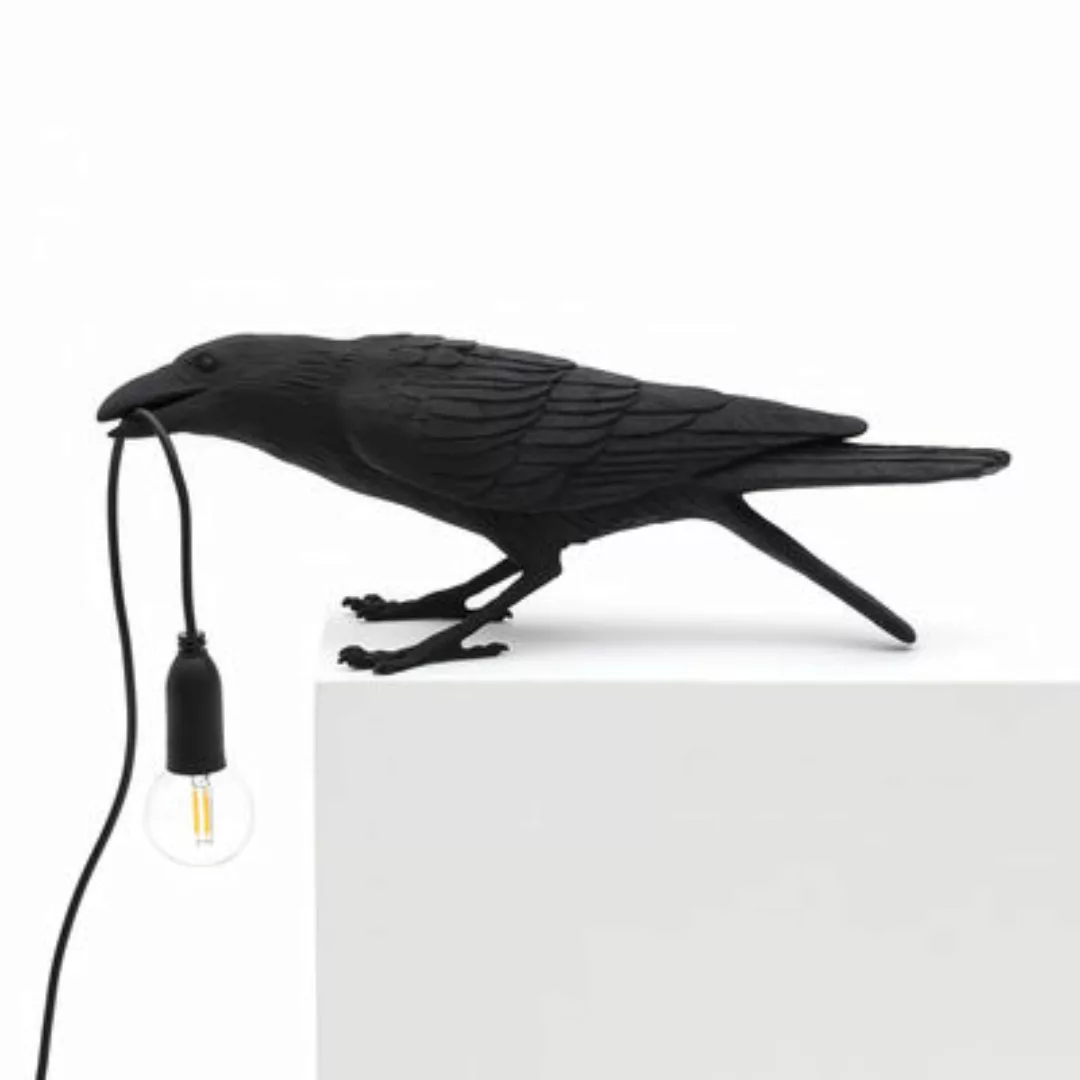 Tischleuchte Bird Playing / Corbeau joueur plastikmaterial schwarz / spiele günstig online kaufen