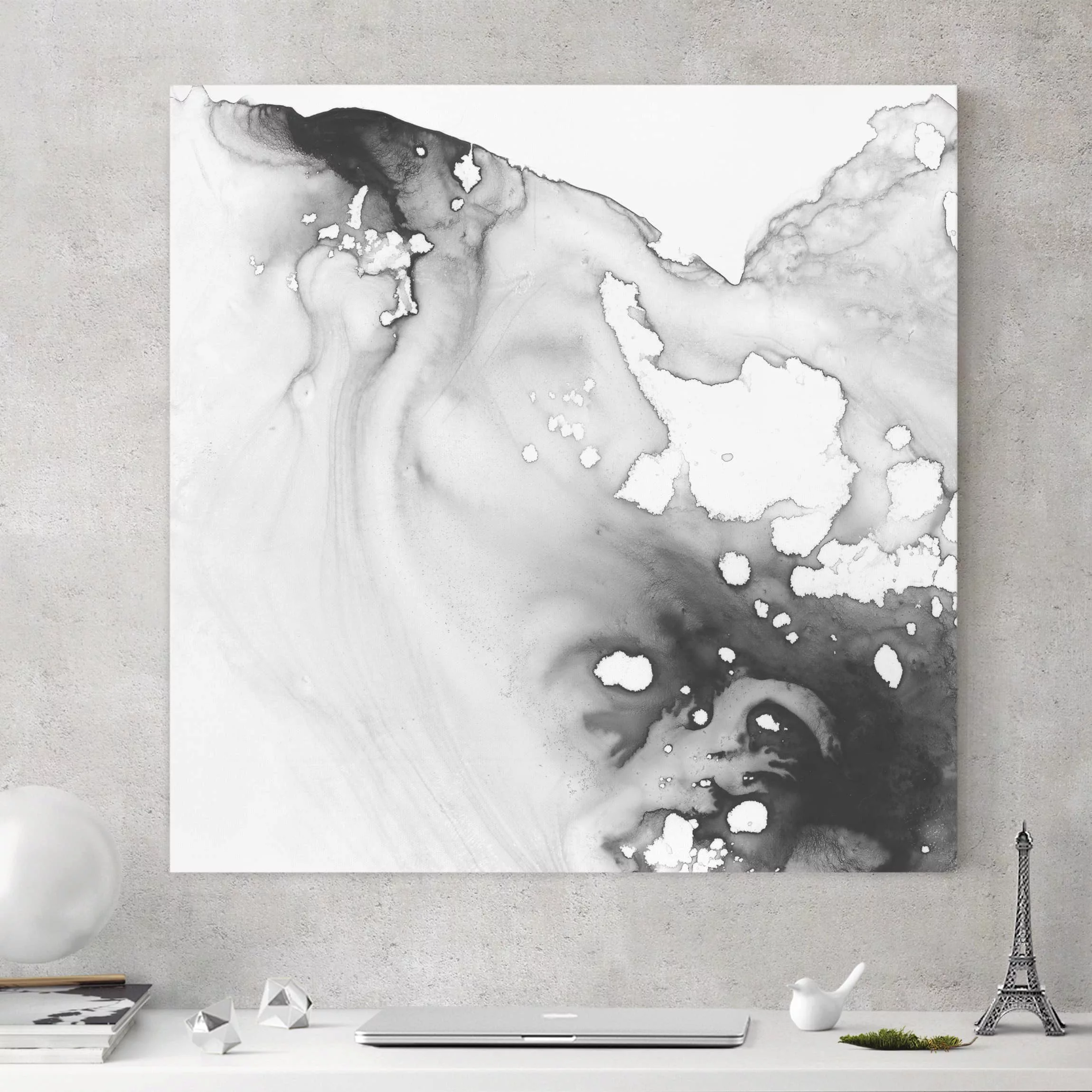 Leinwandbild Abstrakt - Quadrat Dunst und Wasser III günstig online kaufen