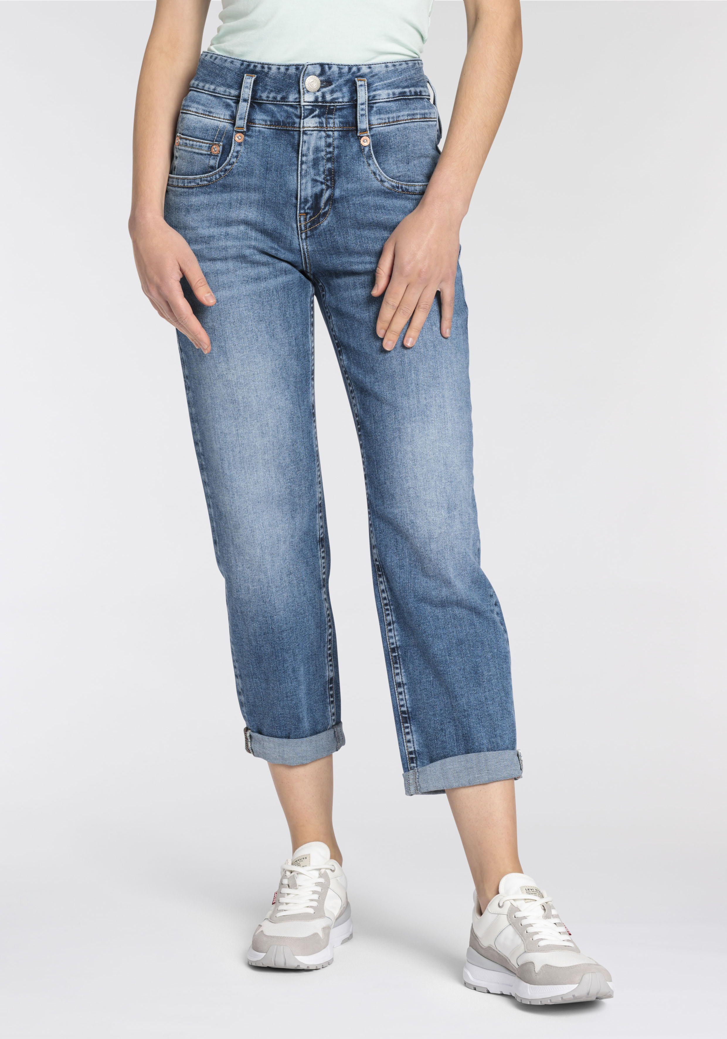 Herrlicher High-waist-Jeans "Pitch HI Tap Denim Light" günstig online kaufen